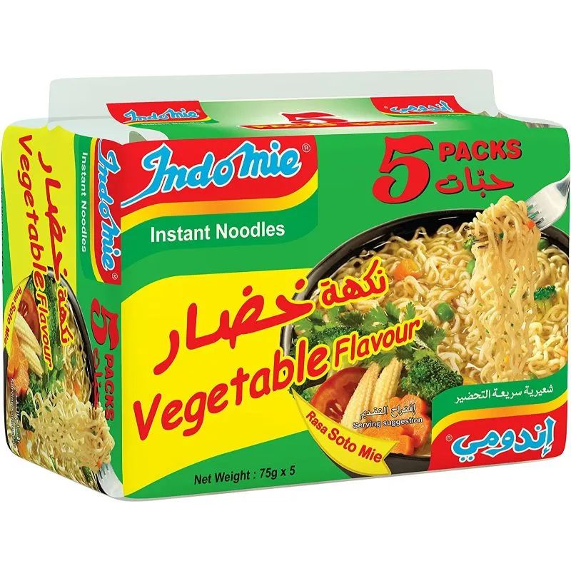 Indomie Instant Noodles Vegetable Flavor, 5x75g