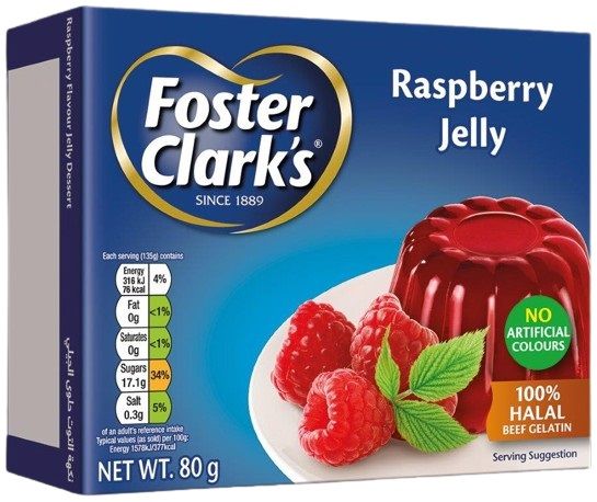 Foster Clark's Raspberry Flavor Jelly Dessert, 80g