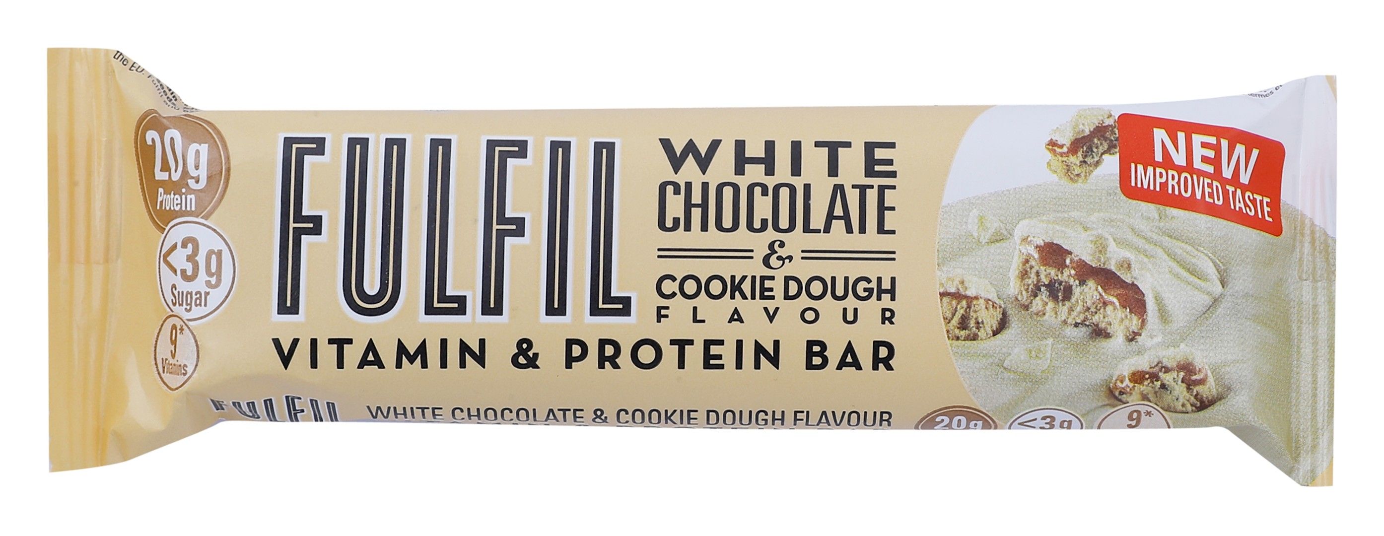 Fulfil White Chocolate & Cookie Dough 20g Protein Bar with Vitamins, 55g