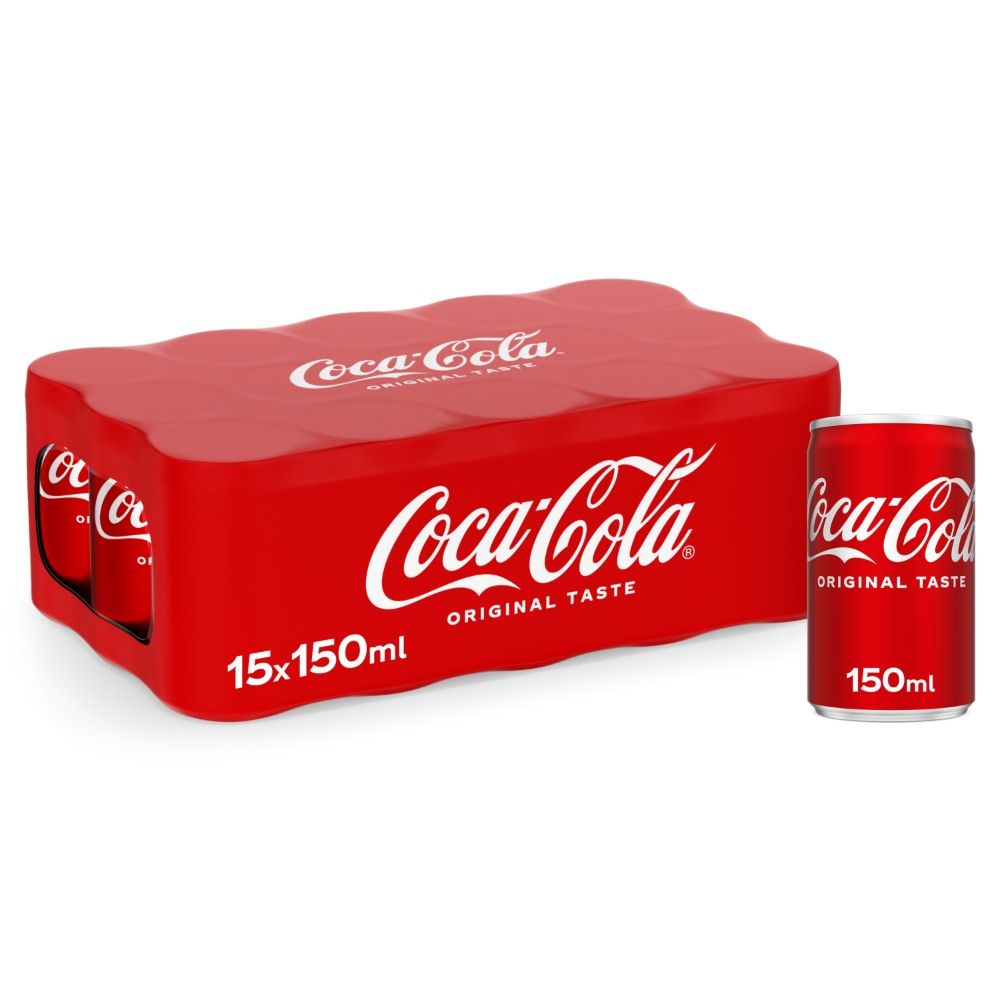 Coca-Cola Original Taste Carbonated Soft Drink Can, 15x150ml