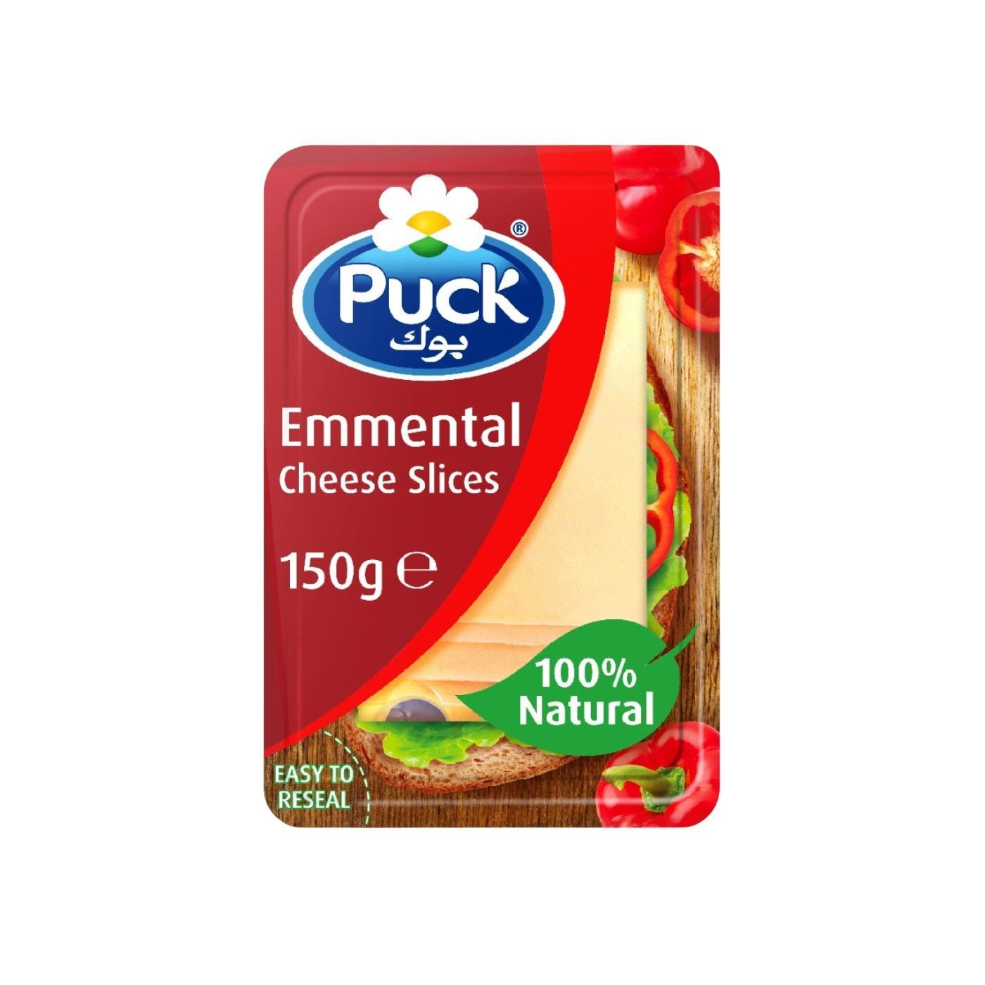 Puck Emmental Natural Cheese Slices, 150g
