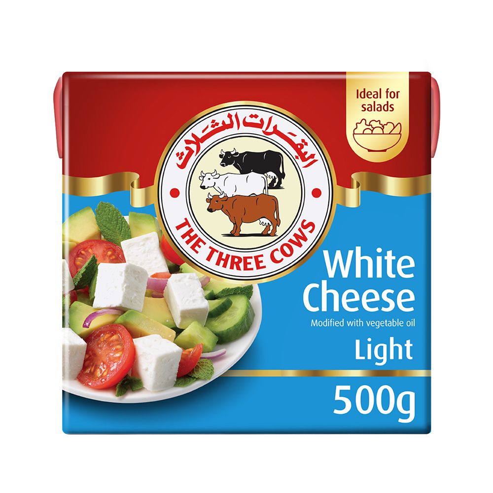 The Three Cows Low Fat White Cheese Modified with Vegetable Oil, 500g