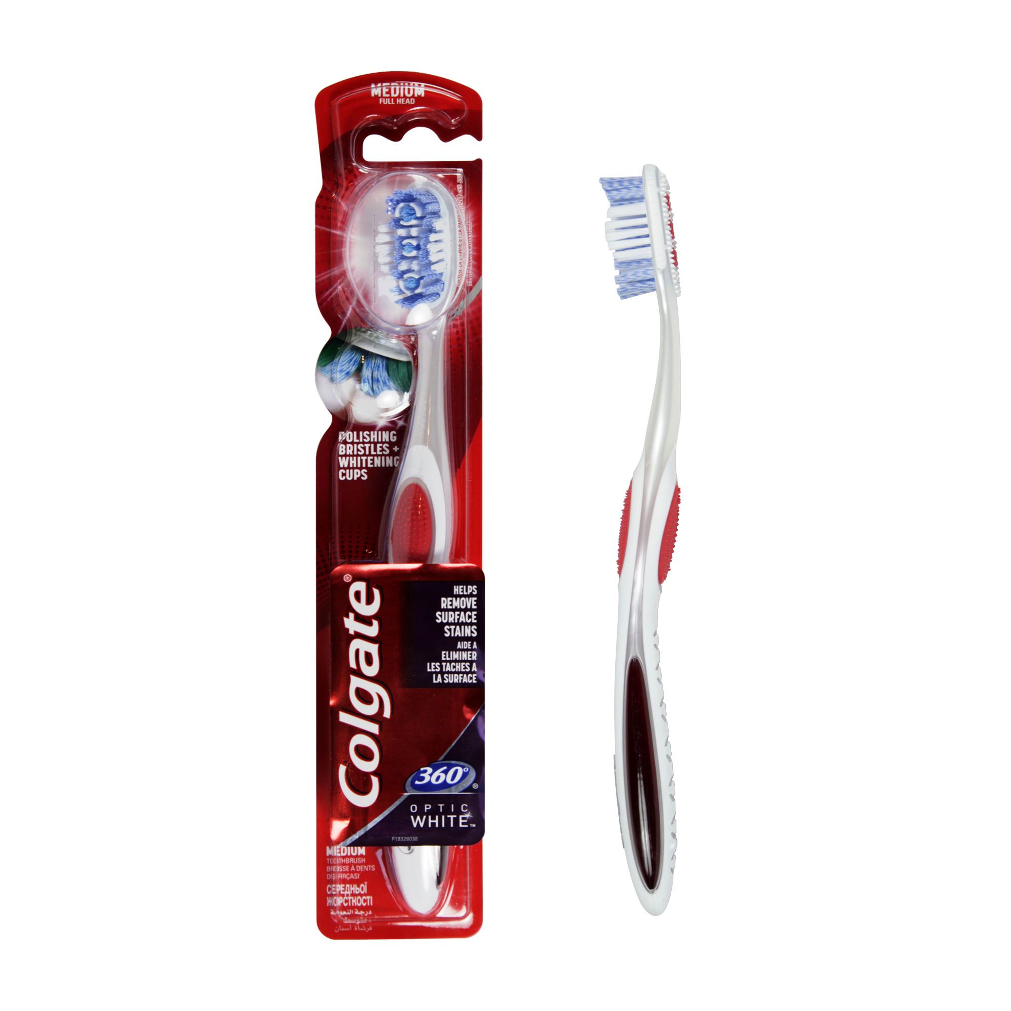 Colgate 360 Optic White Whitening Medium Toothbrush, 1 Piece