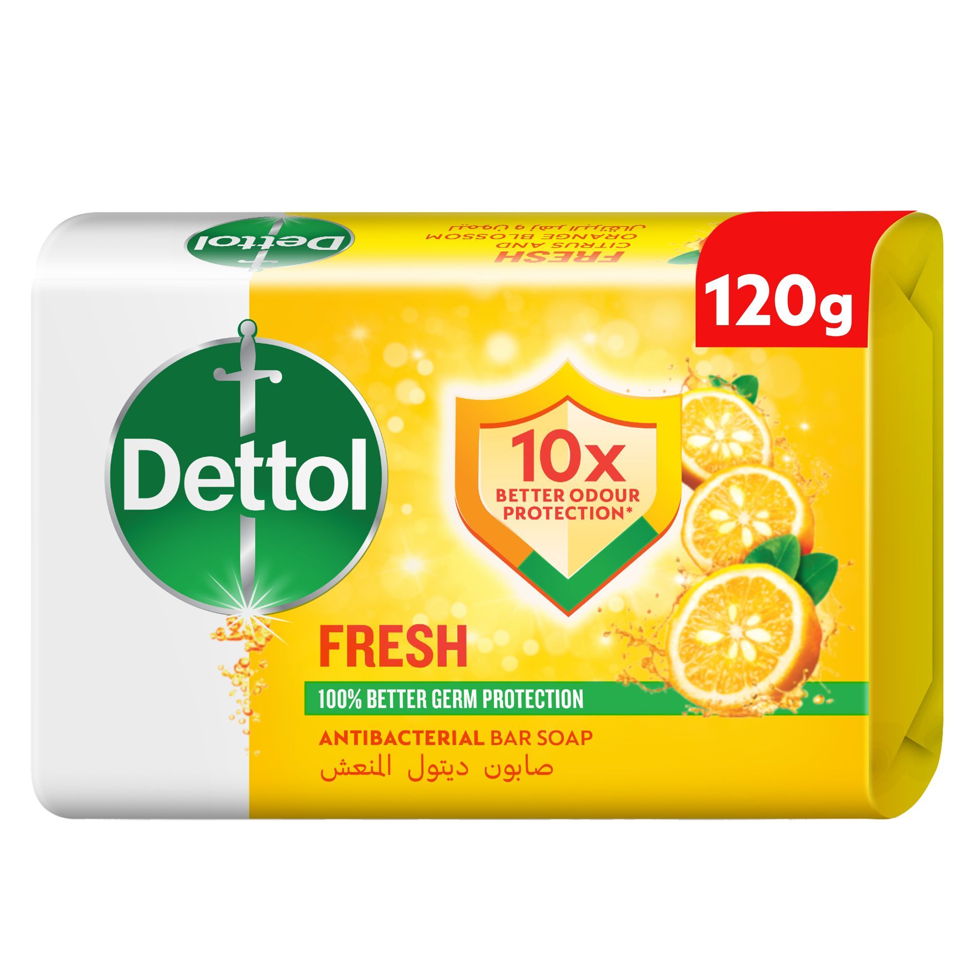 Dettol Fresh Citrus & Orange Blossom Scent Bar Soap, 120g