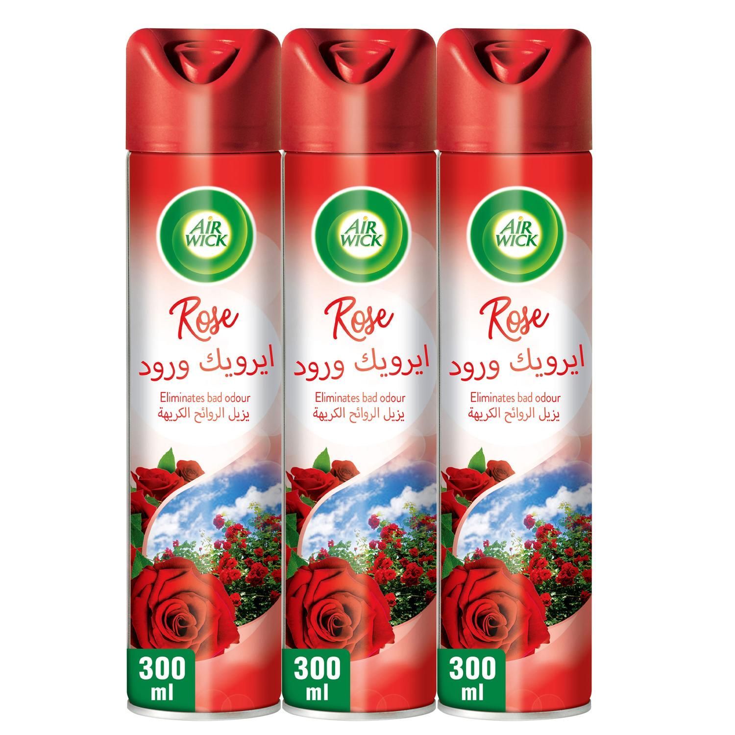 Air Wick Rose Scent Air Freshener, 3x300ml