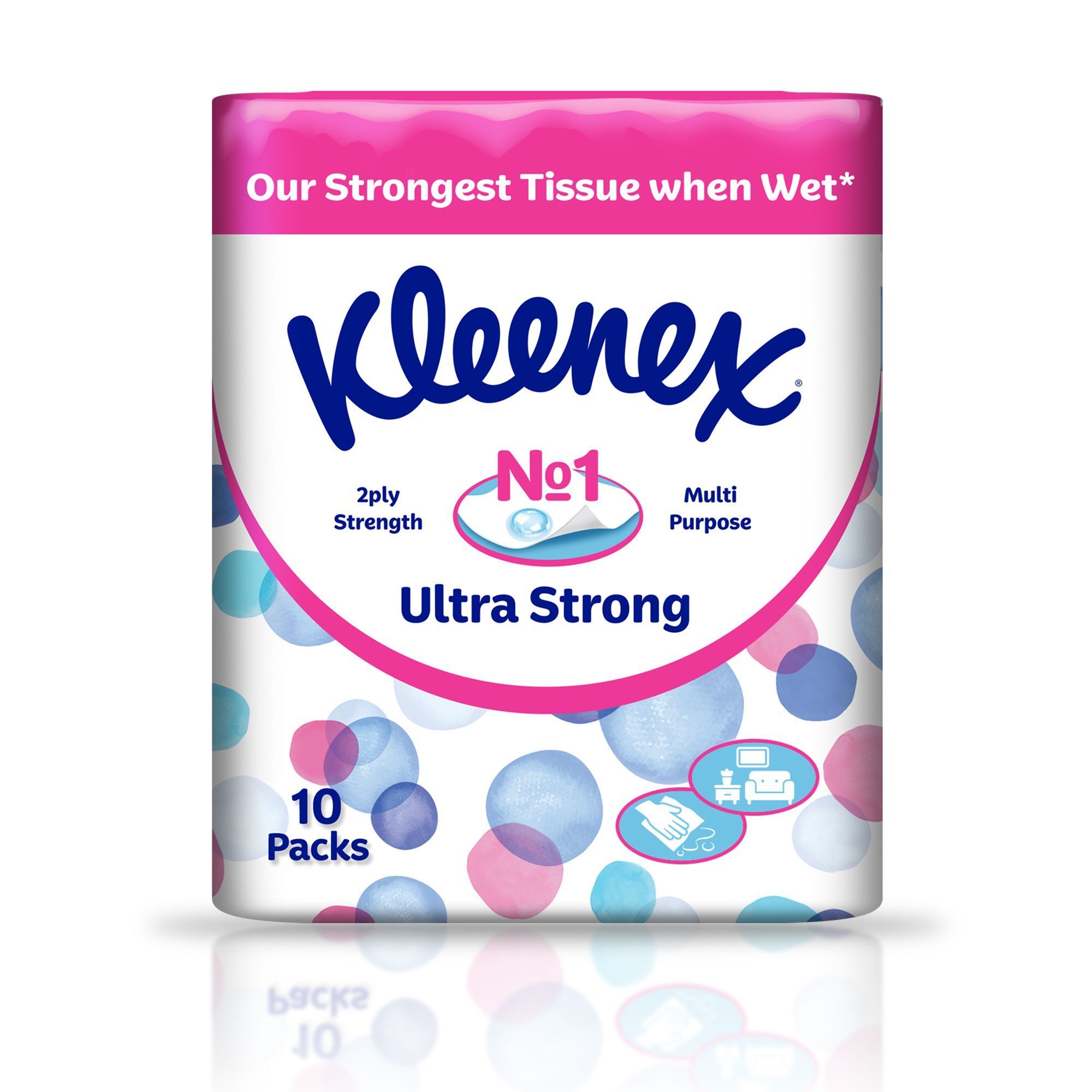 Kleenex Ultra Strong Facial Tissue 2Ply, 10x 114 Sheets