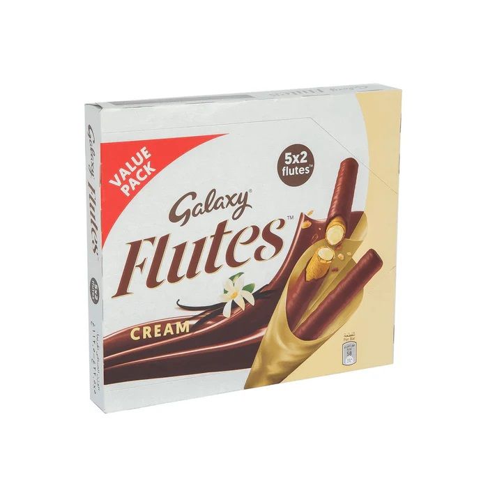 Galaxy Flutes Cream Wafer Roll Value Pack, 5x22.5g