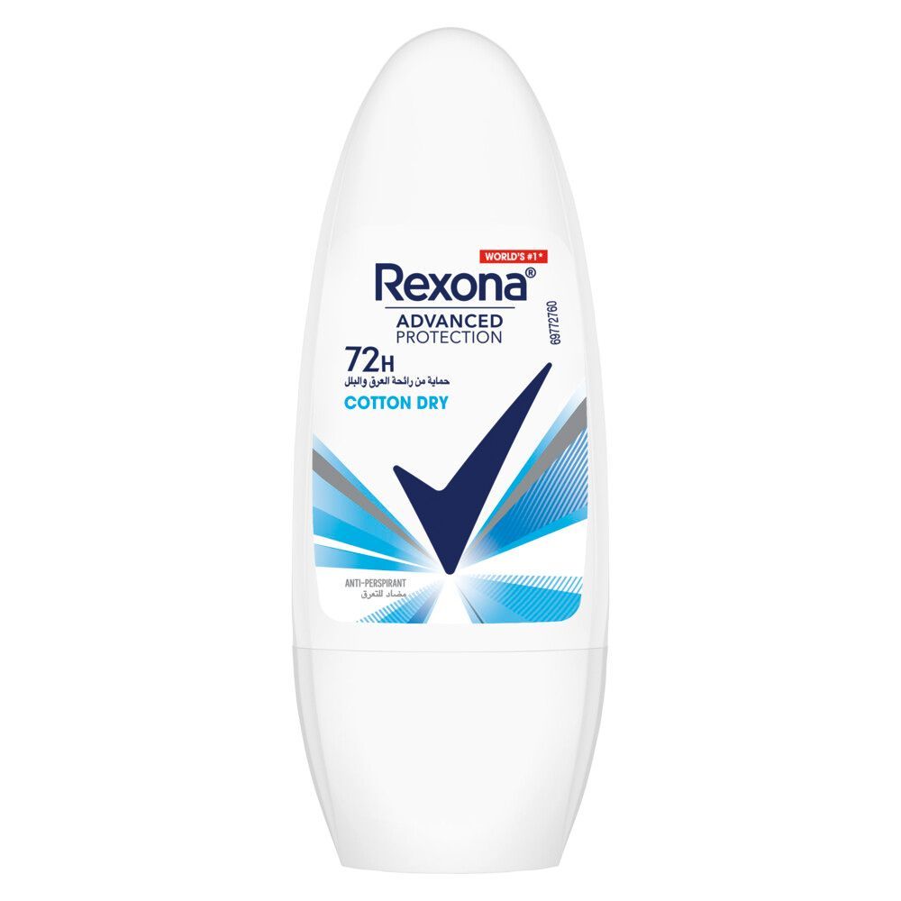 Rexona Advanced Protection Cotton Dry 72H Antiperspirant Deodorant Roll On for Women, 50ml