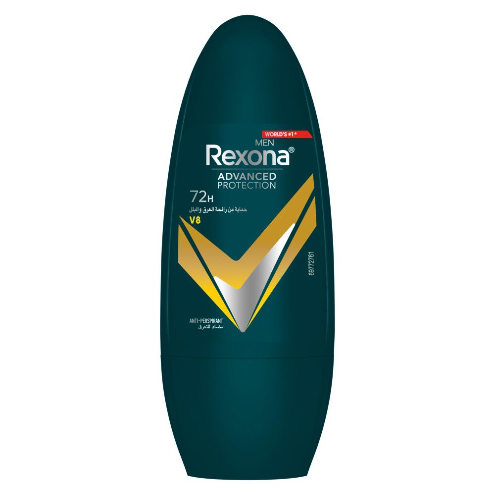 Rexona Men Advanced Protection V8 72H Antiperspirant Deodorant Roll On, 50ml