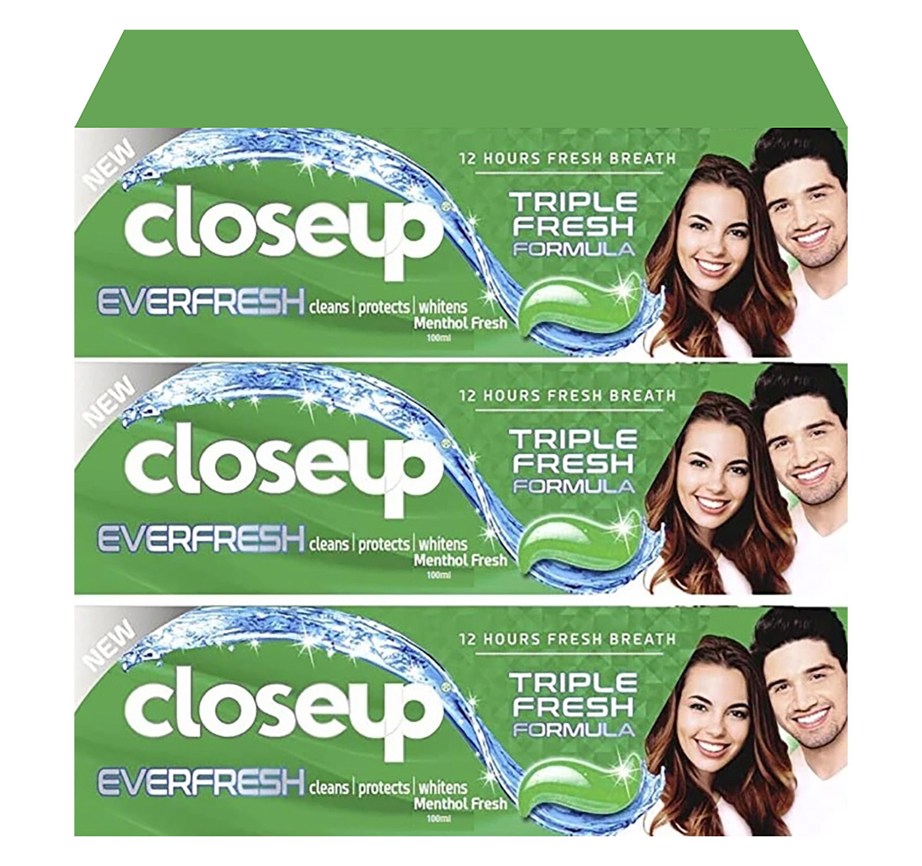 Closeup Everfresh Menthol Toothpaste, 3x100ml