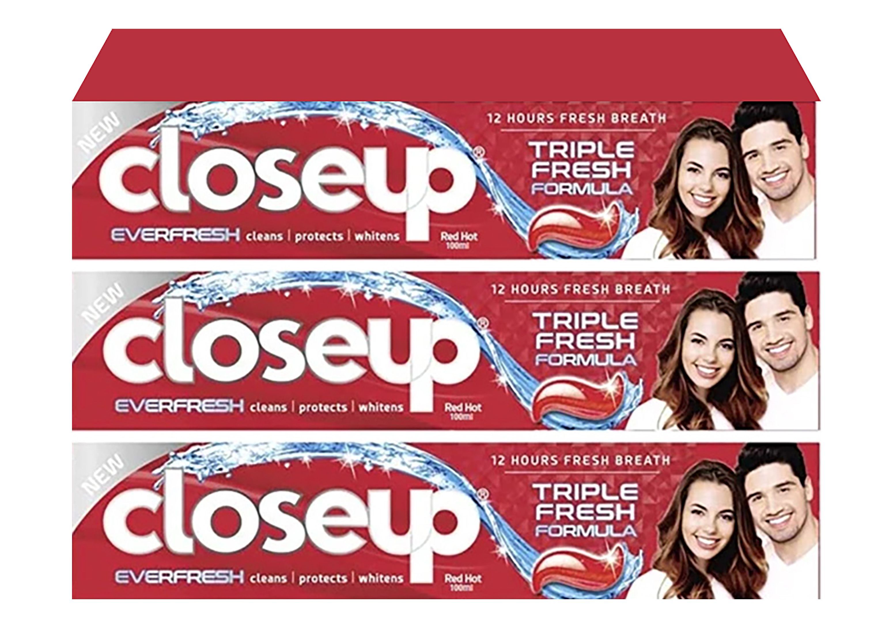 Closeup Everfresh Red Hot Toothpaste, 3x100ml