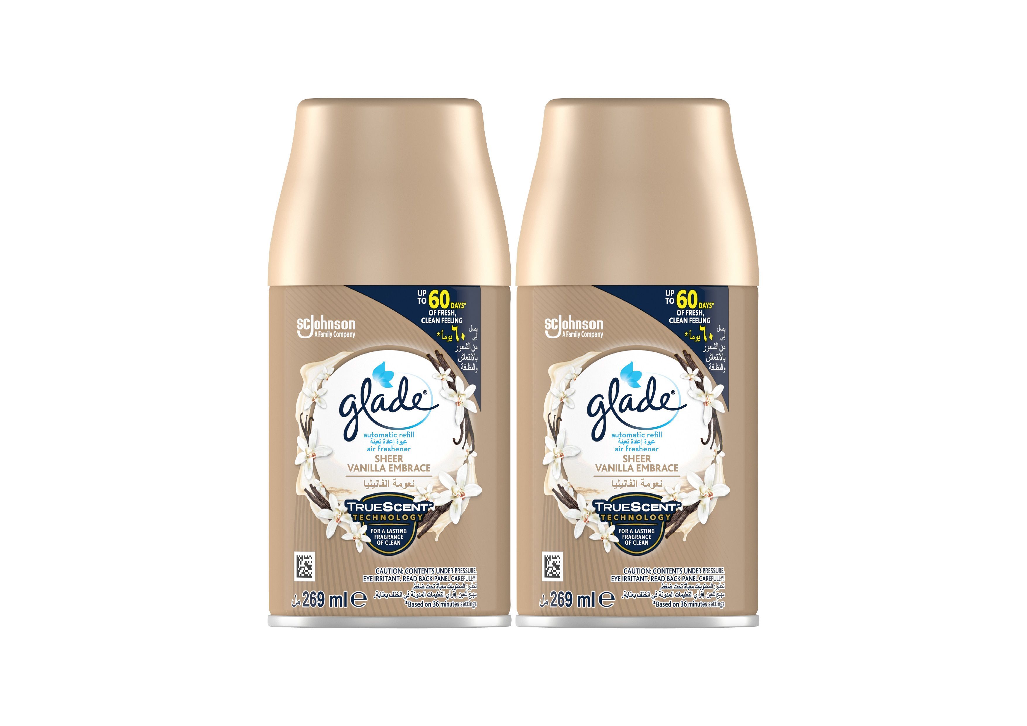 Glade Sheer Vanilla Embrace Automatic Air Freshener Refill, 2x269ml