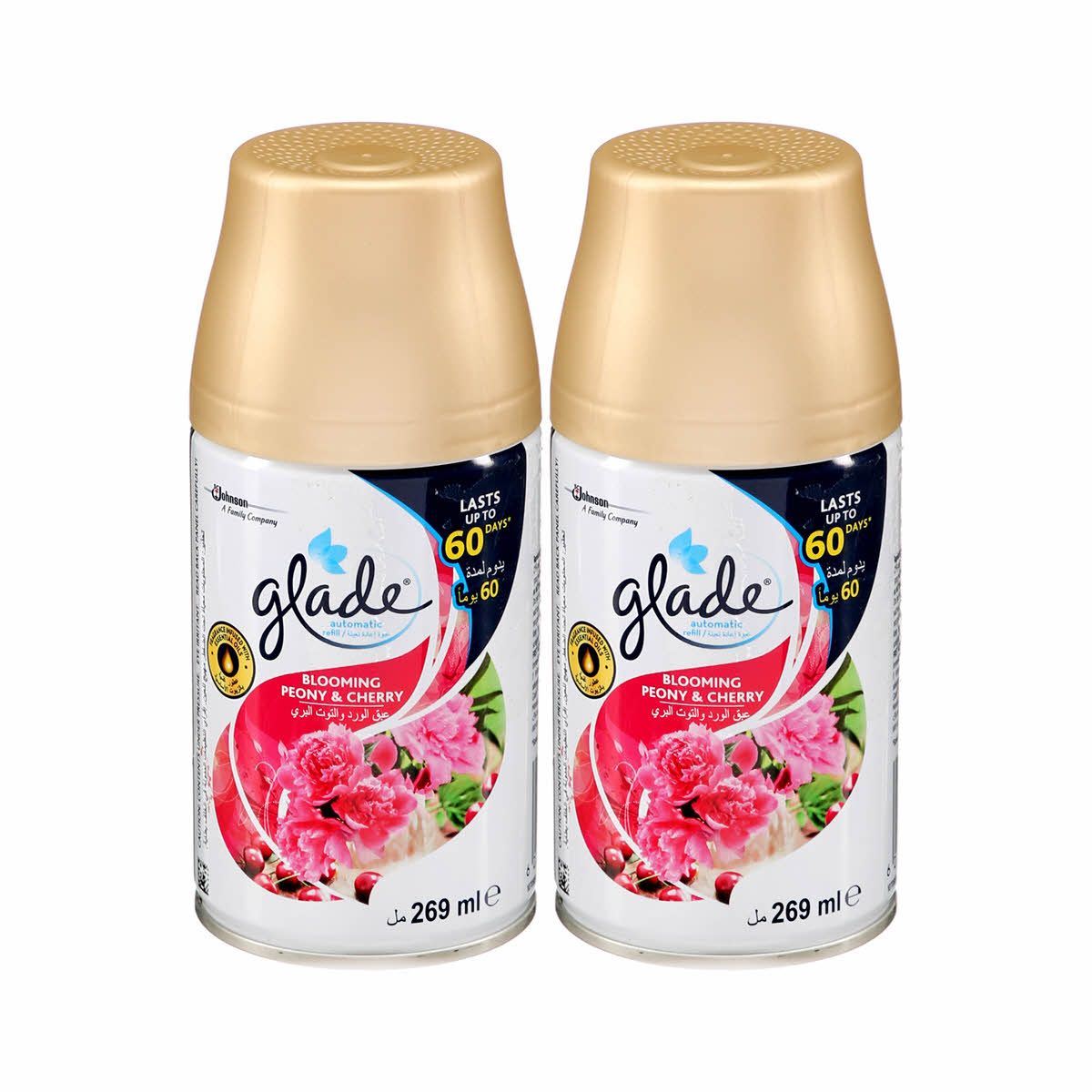 Glade Blooming Peony & Cherry Automatic Air Freshener Refill, 2x269ml