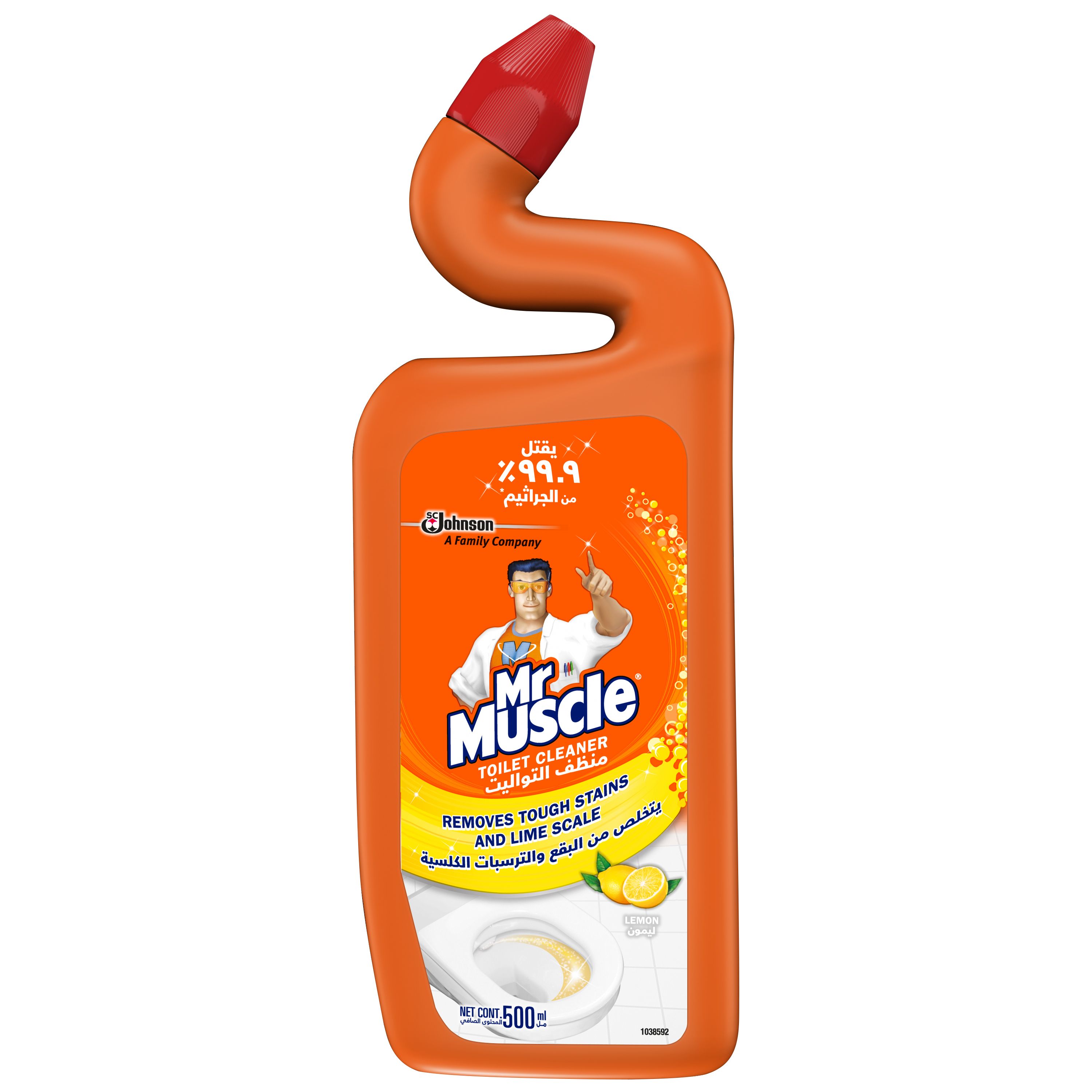 Mr. Muscle 5In1 Lemon Liquid Toilet Cleaner, 500ml