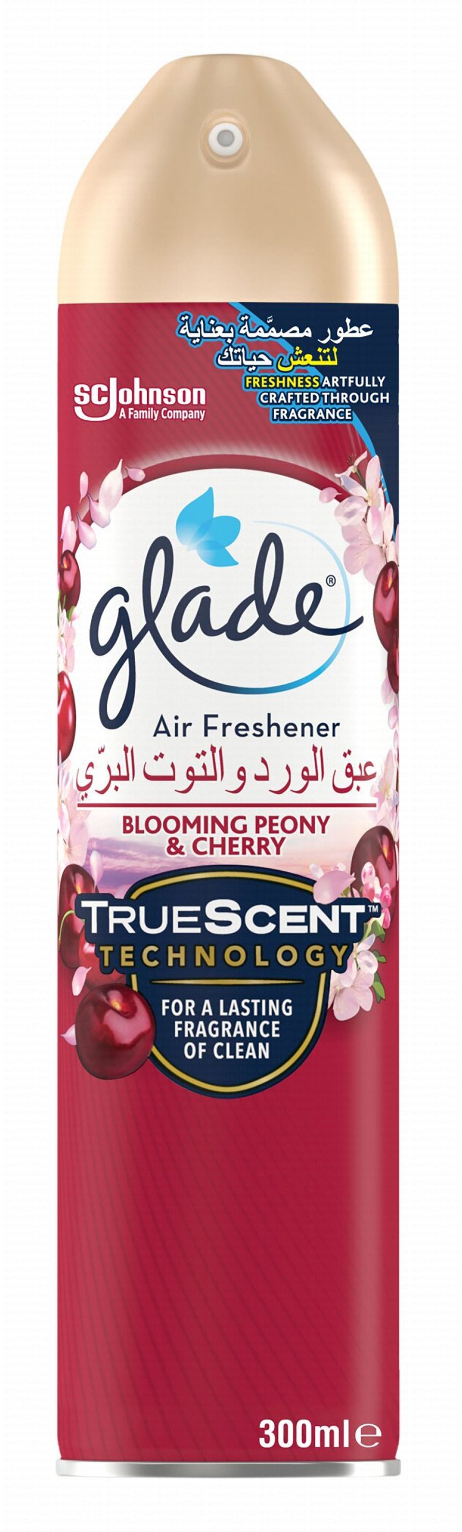 Glade Aerosol Blooming Peony & Cherry Air Freshener Spray, 300ml