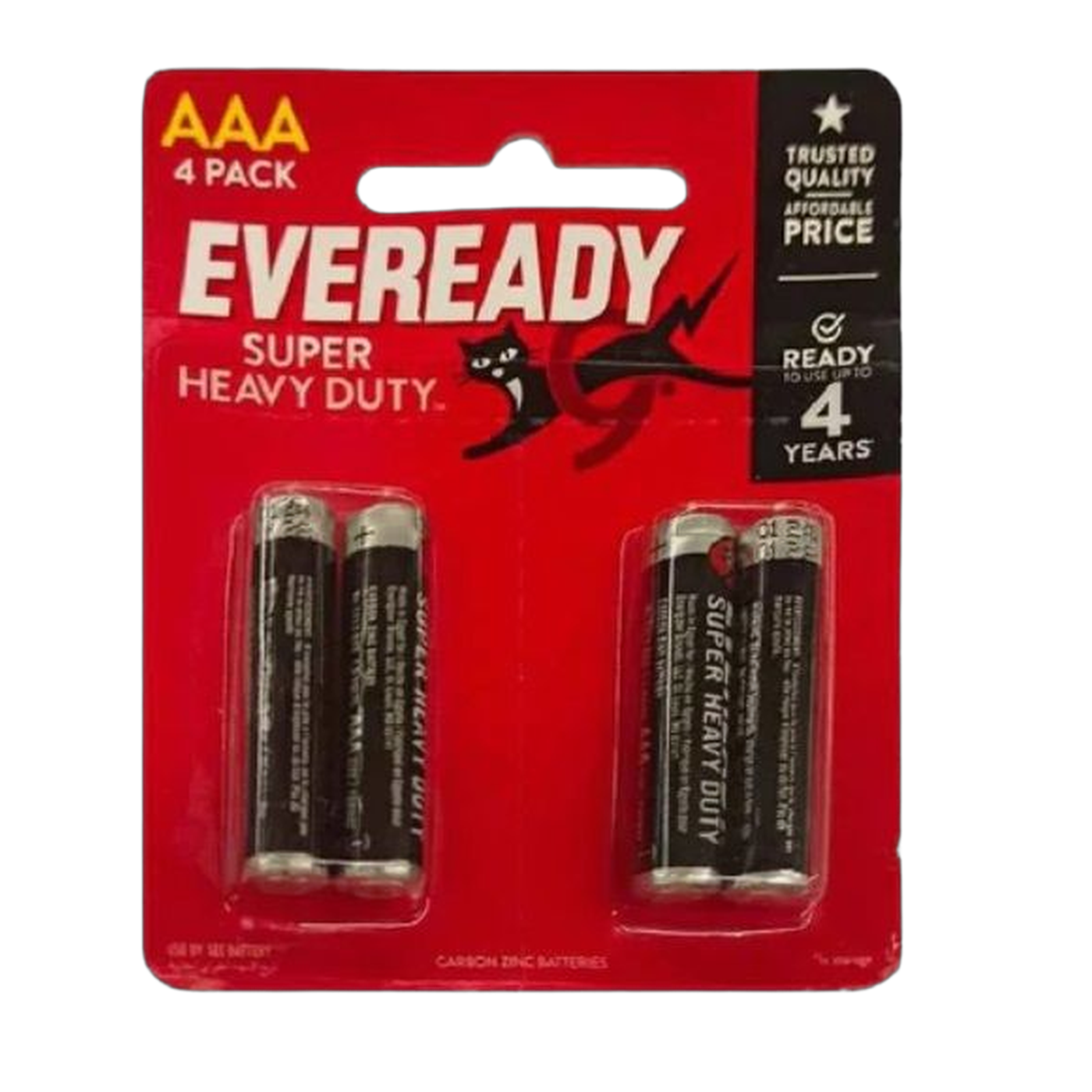 Eveready AAA Super Heavy Duty Batteries, 4 Pieces