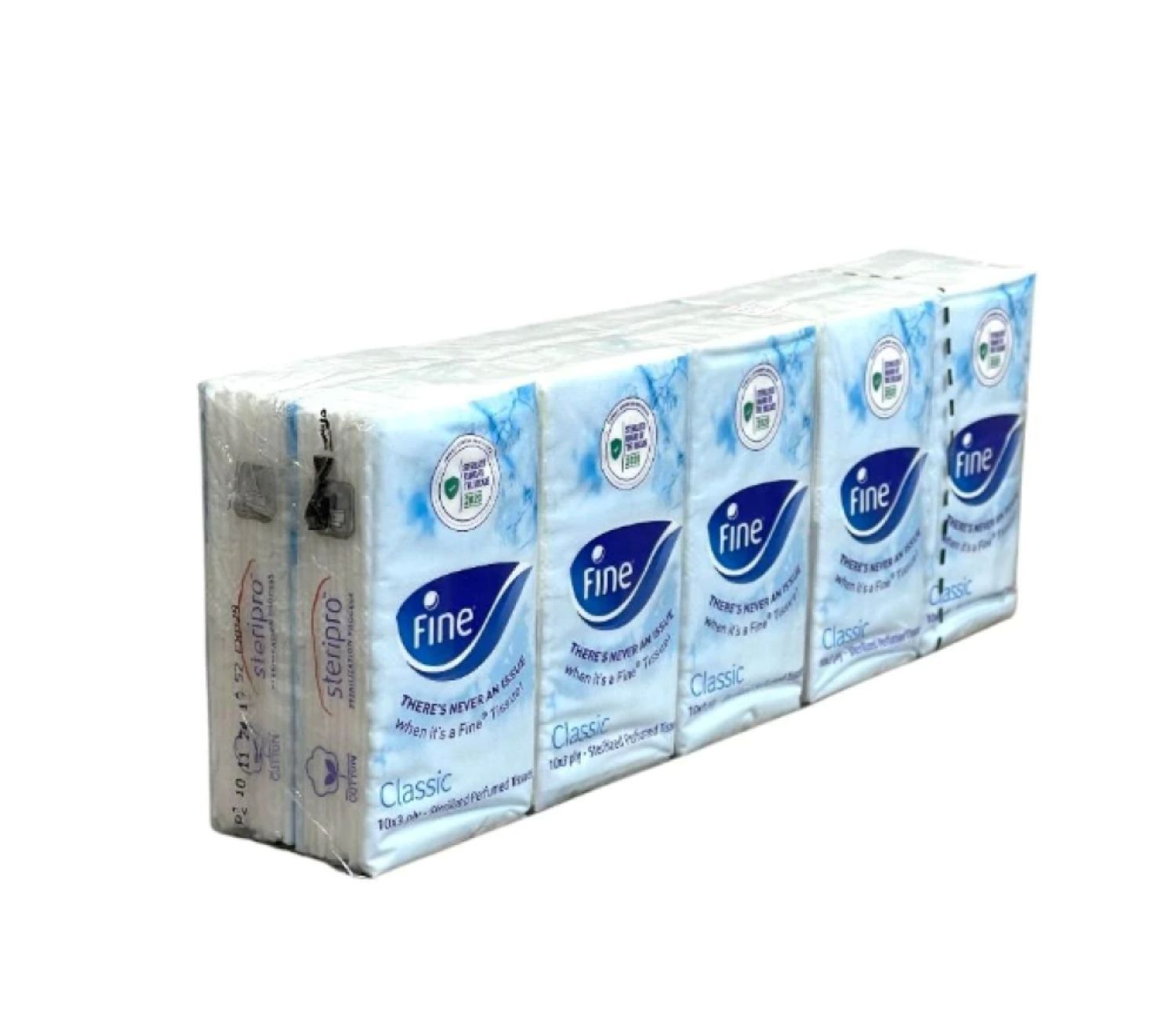 Fine Classic Sterilized Perfumed Pocket Tissues 3ply, 10x10 tissues
