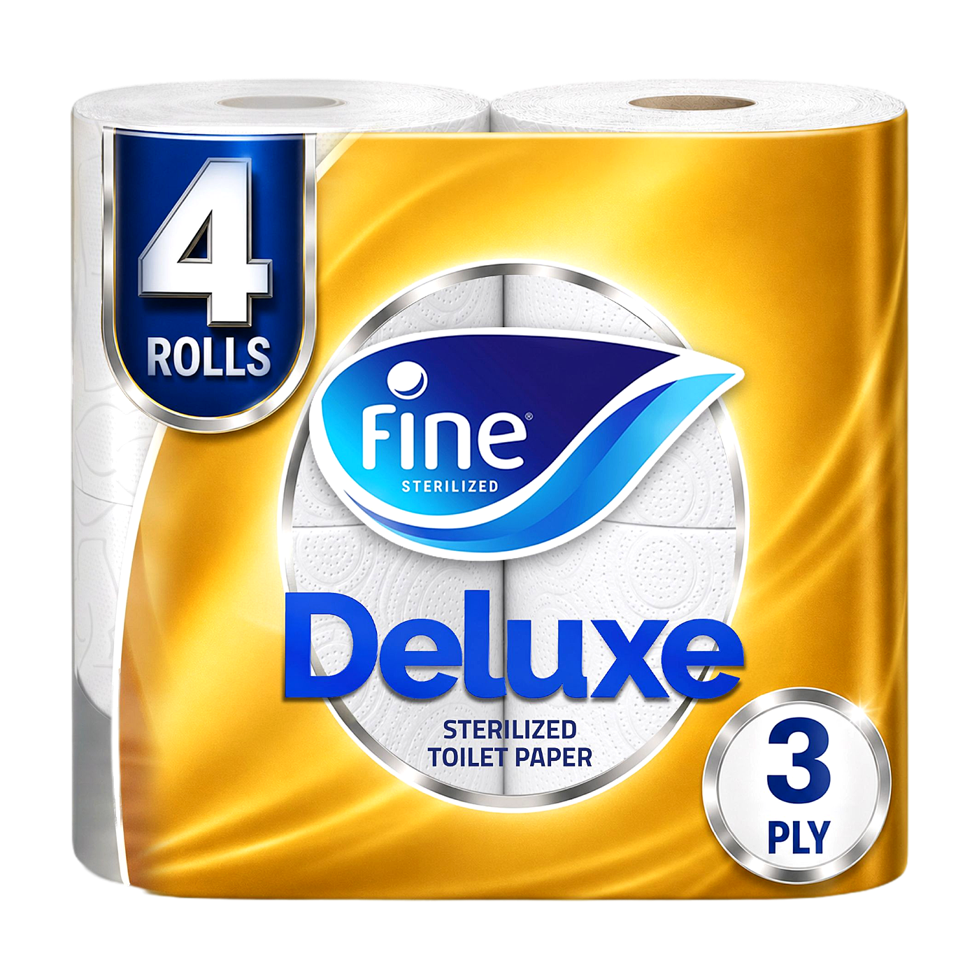 Fine Deluxe 3 Ply Toilet Papers, 4x140 Sheets