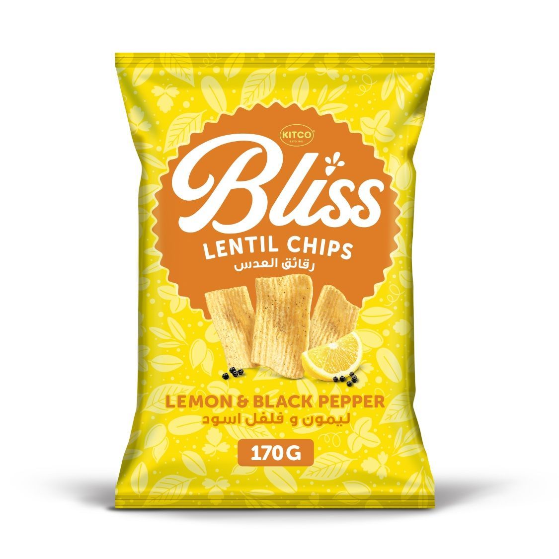 Kitco Bliss Lemon & Black Pepper Lentil Chips, 170g