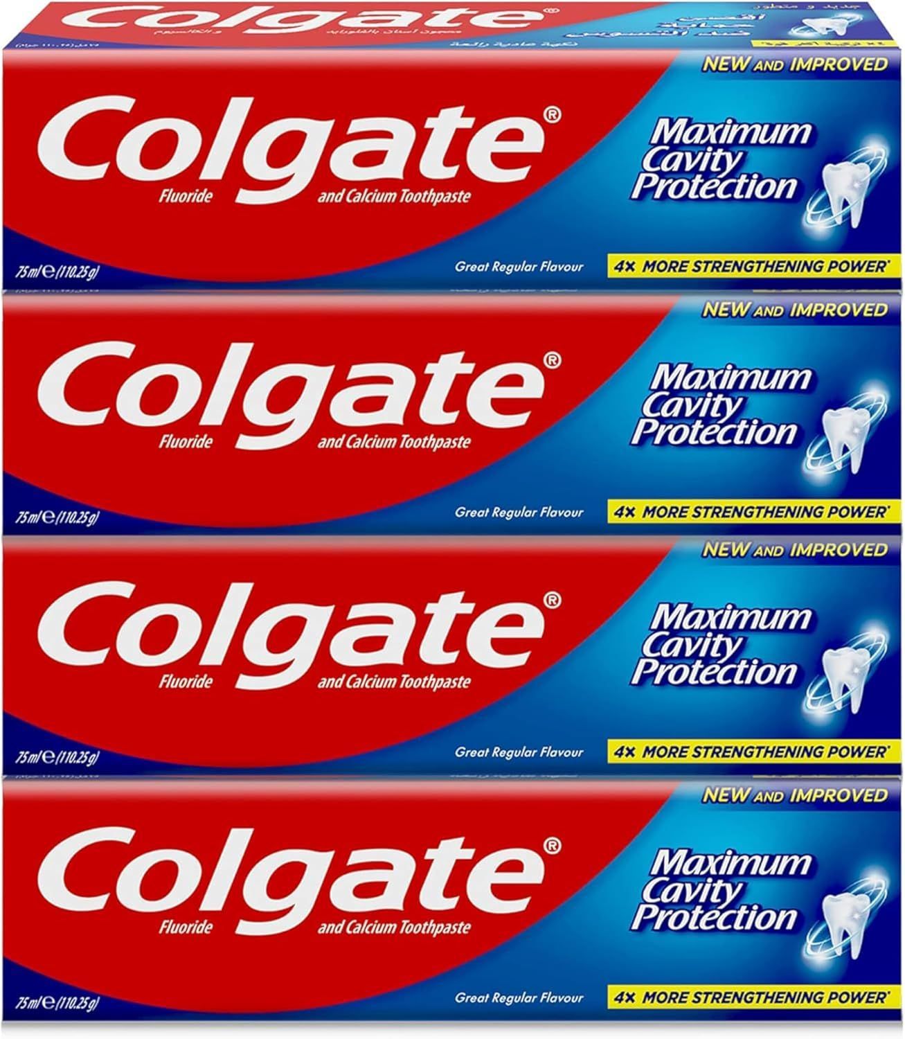 Colgate Cavity Protection Regular Toothpaste, 4x75ml