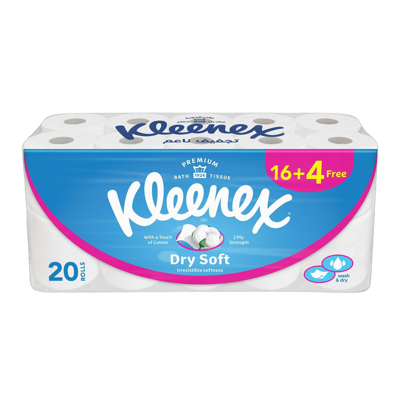 Kleenex Toilet Roll Dry Soft, (16+4)x200 Sheets