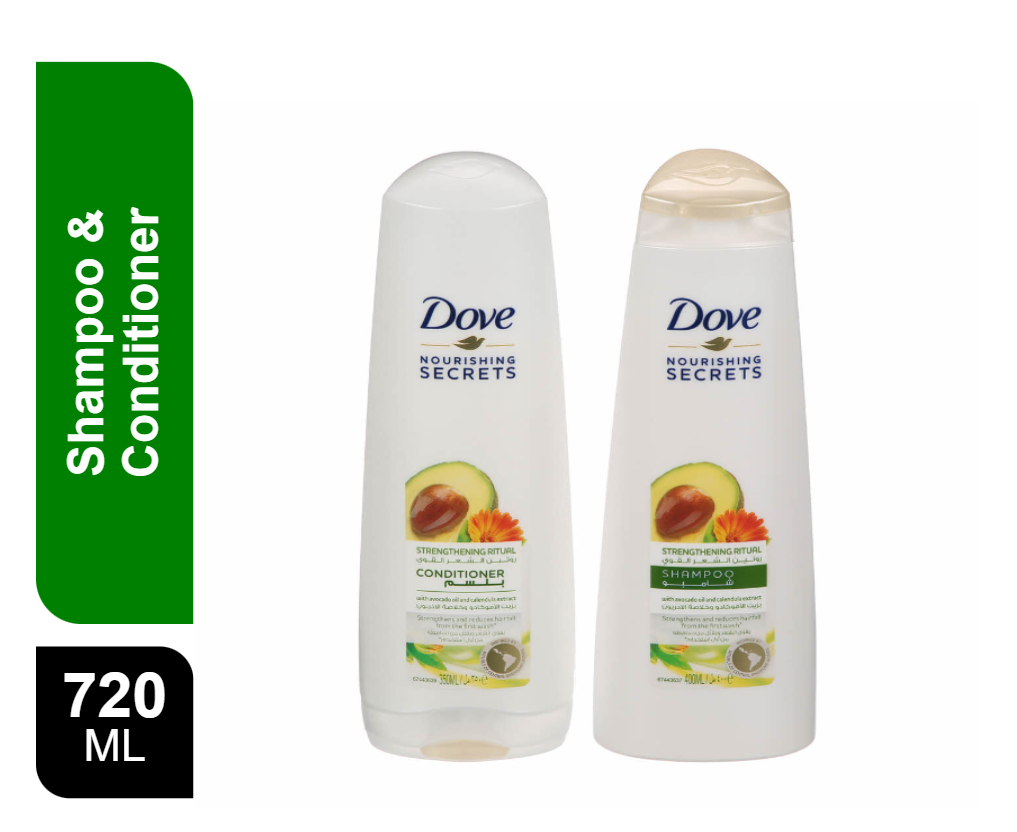 Dove Avocado Shampoo 400 ml + Avocado Conditioner 320 ml Free