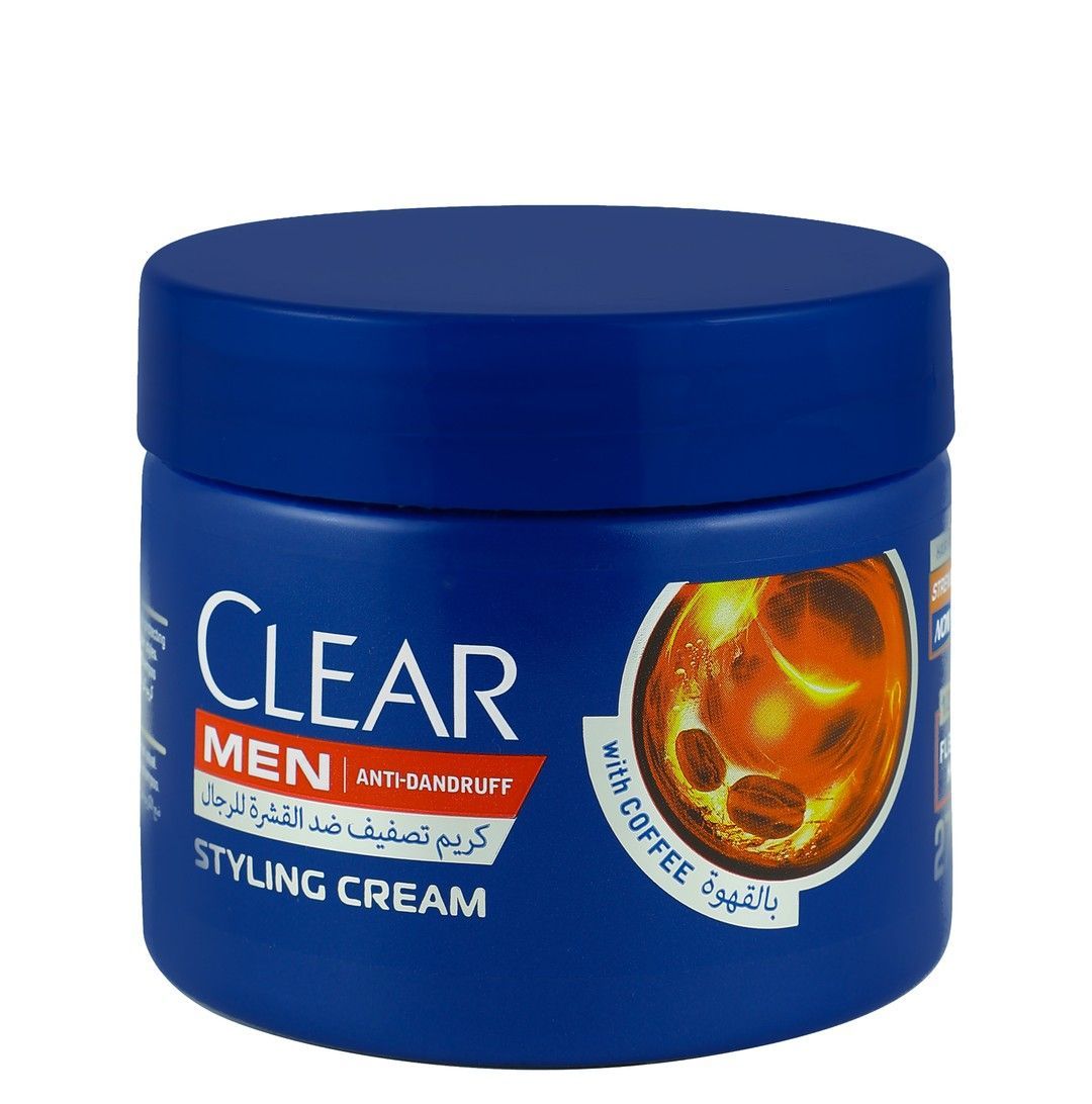 Clear Men Anti-Dandruff Styling Cream Flexible Hold with Coffee, 275ml