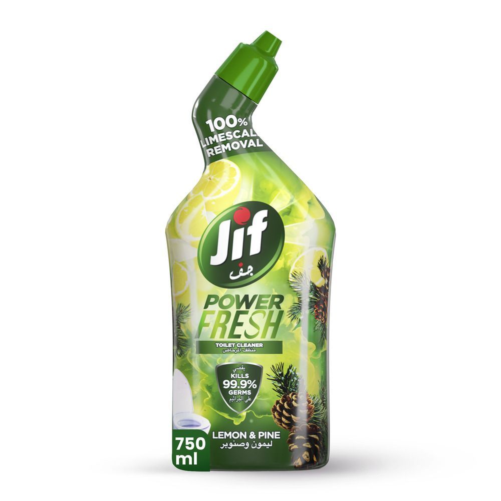 Jif Power Fresh Zero Limescale Extracted by Lime & Pine Toilet Cleaner, 750ml