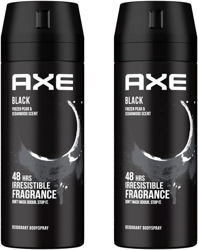 Axe Black Irresistible Fragrance Body Spray, 2x150ml