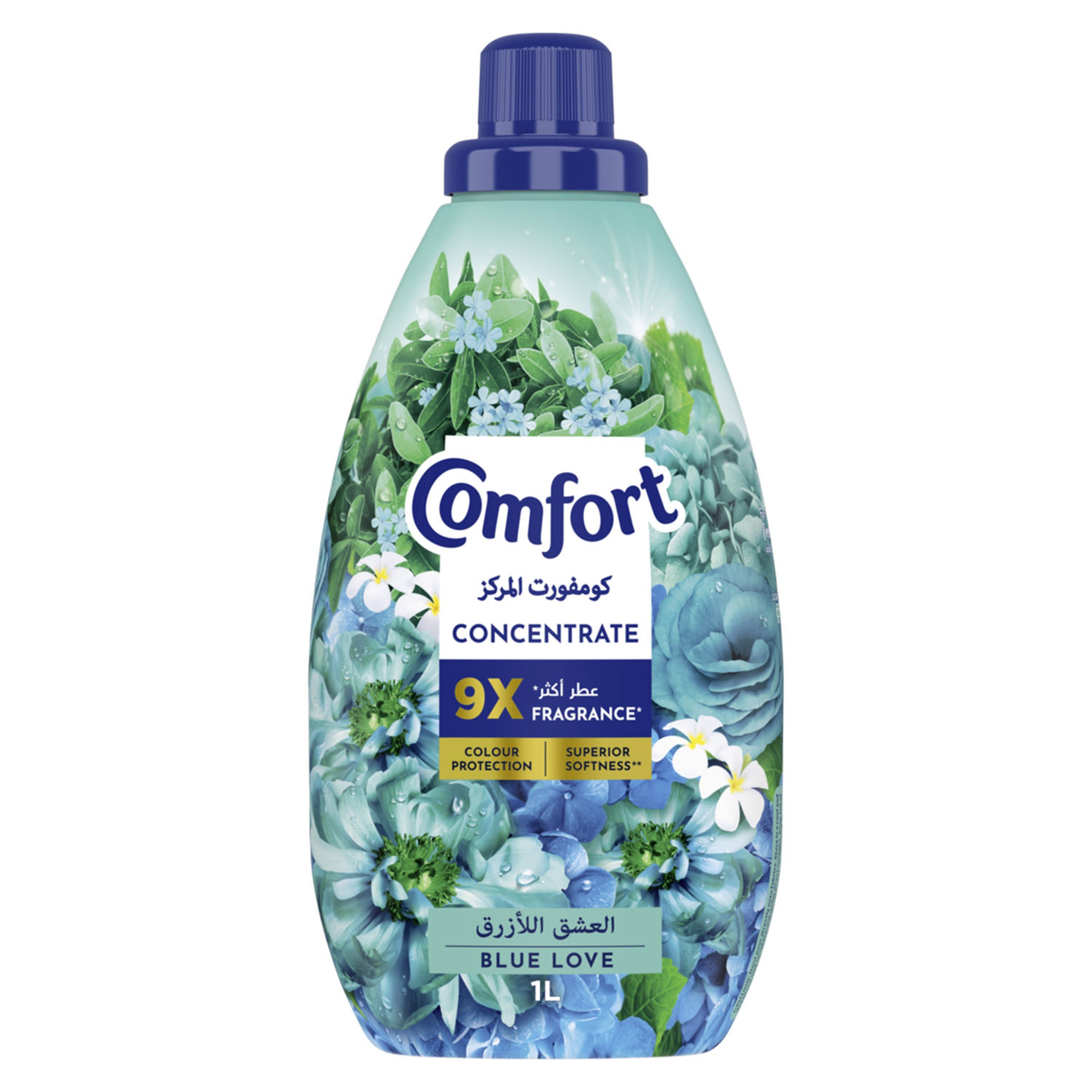 Comfort Blue Love 9X Fragrance Concentrated Fabric Softener, 1L