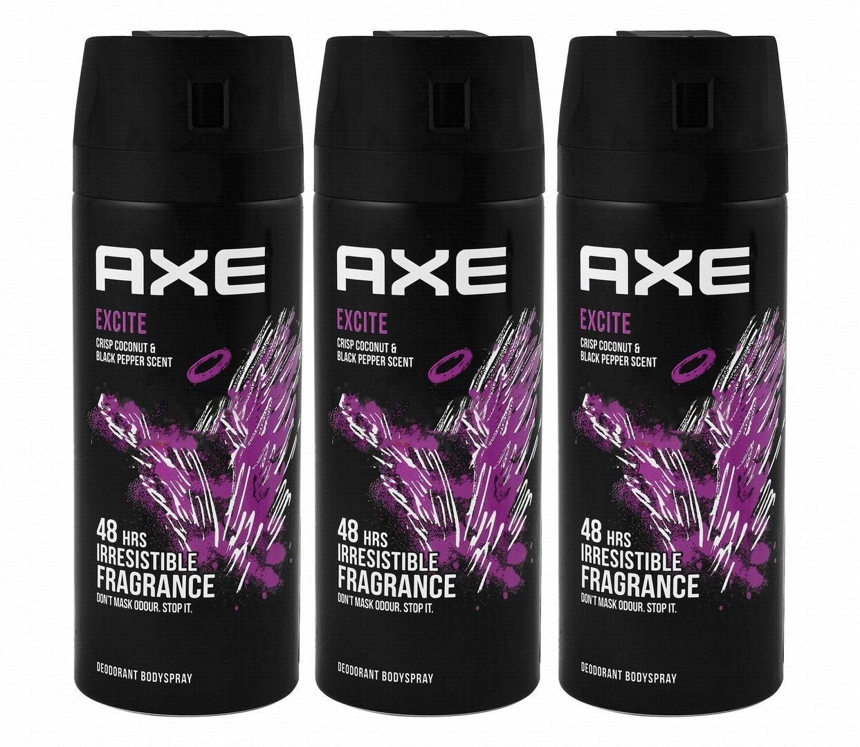 Axe Excite Deodorant Body Spray, 3x120ml