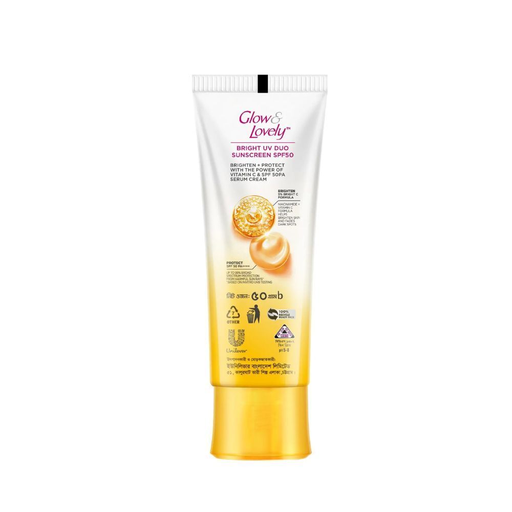 Glow & Lovely Bright UV Duo Sunscreen SPF50, 60ml