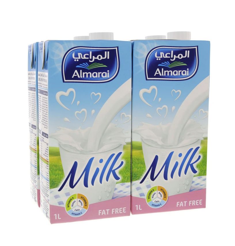 Almarai UHT Milk Fat Free, 4x1L