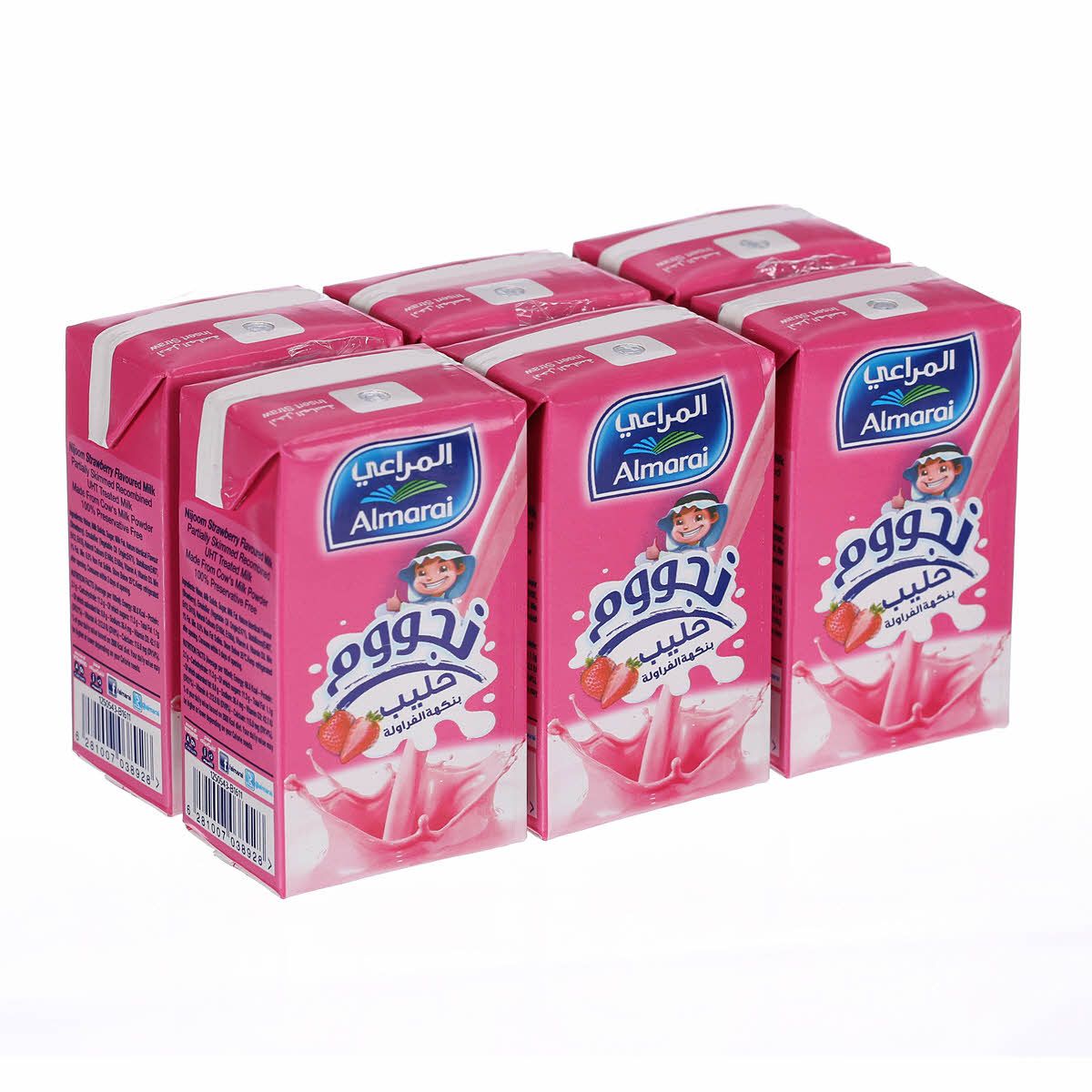 Almarai Uht Nijoom Strawberry Milk, 6x150ml