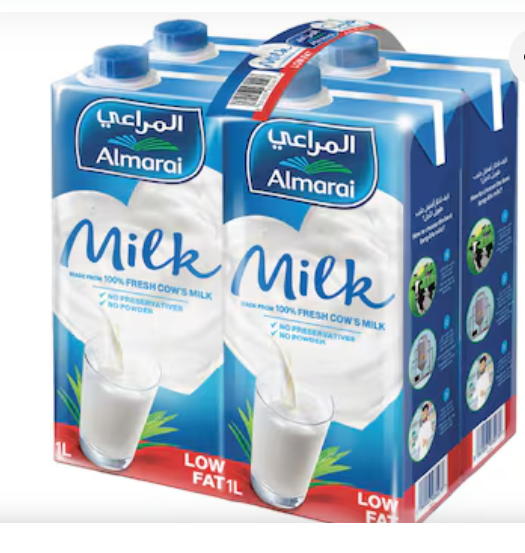 Almarai UHT Milk Low Fat, 4x1L