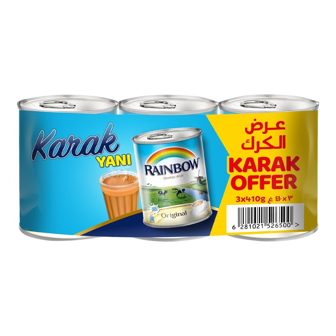 Rainbow Vitamin D Evaporated Milk 3x410g