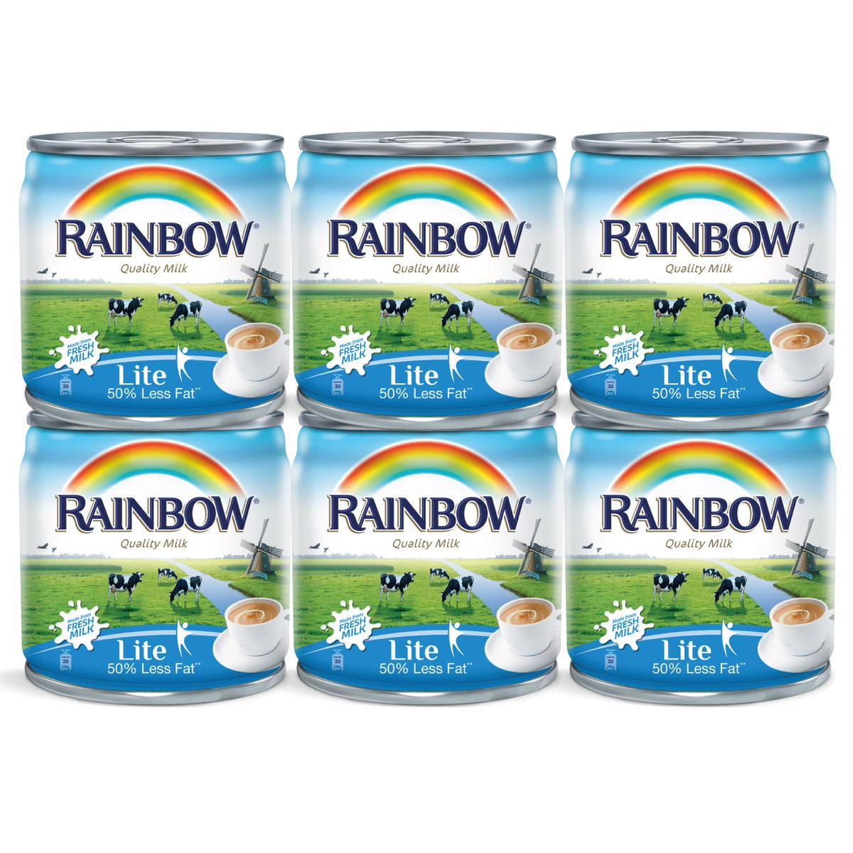 Rainbow Lite Evaporated Milk, 6x170g