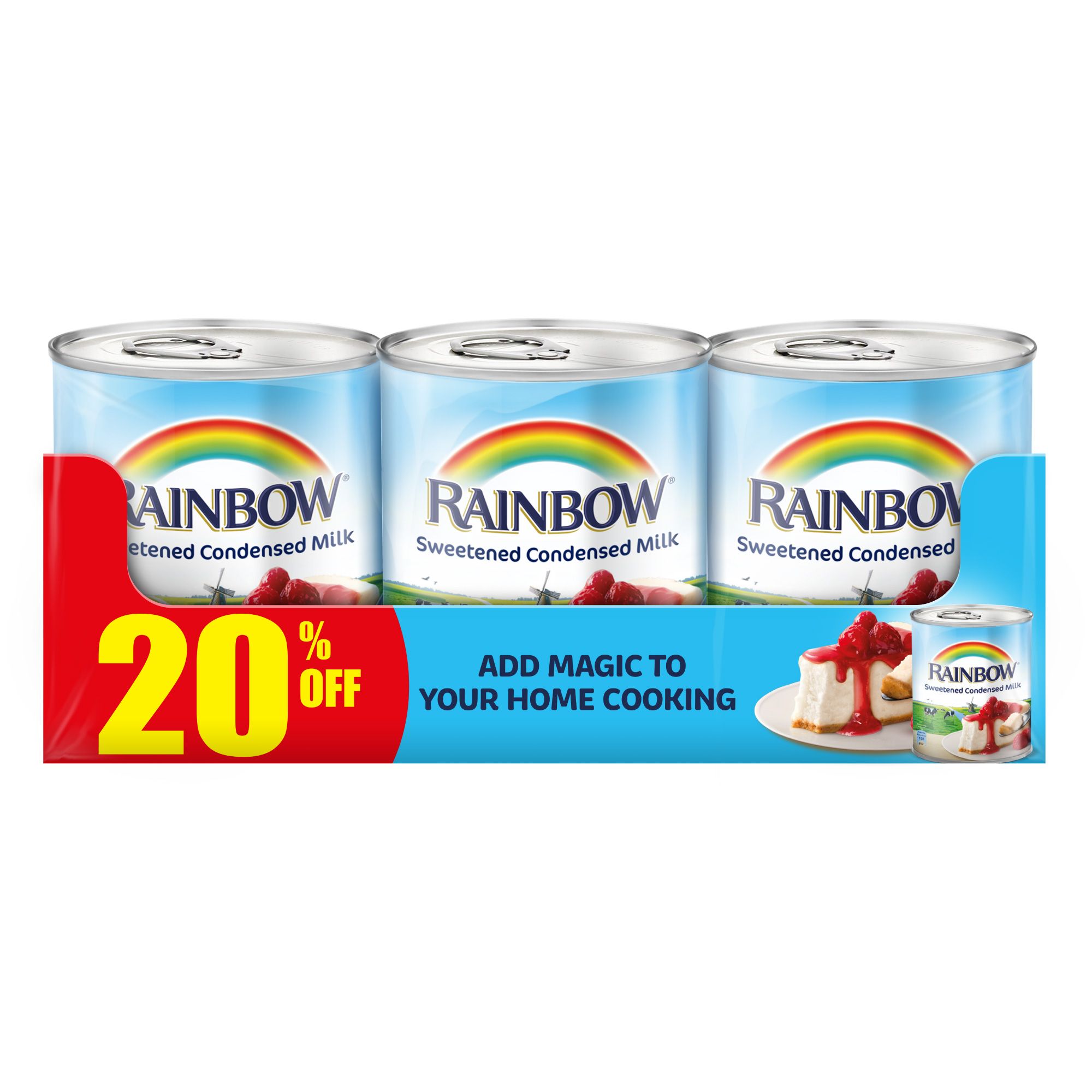 Rainbow Sweetened Condensed Milk, 3x397g