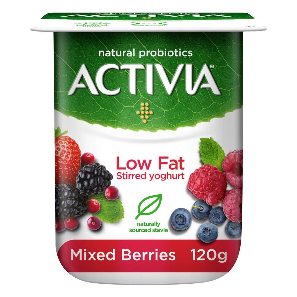Activia Low Fat Mixed Berries Stirred Yoghurt, 120g