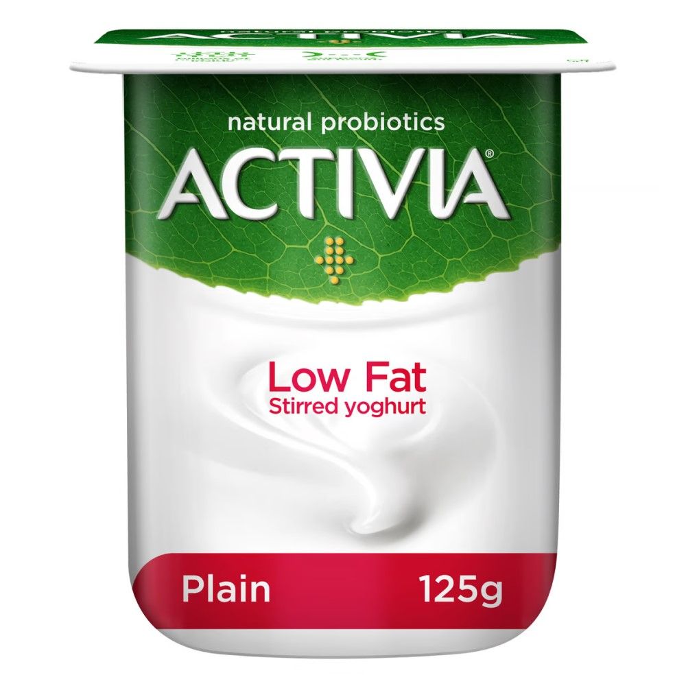 Activia Low Fat Plain Stirred Yoghurt, 125g