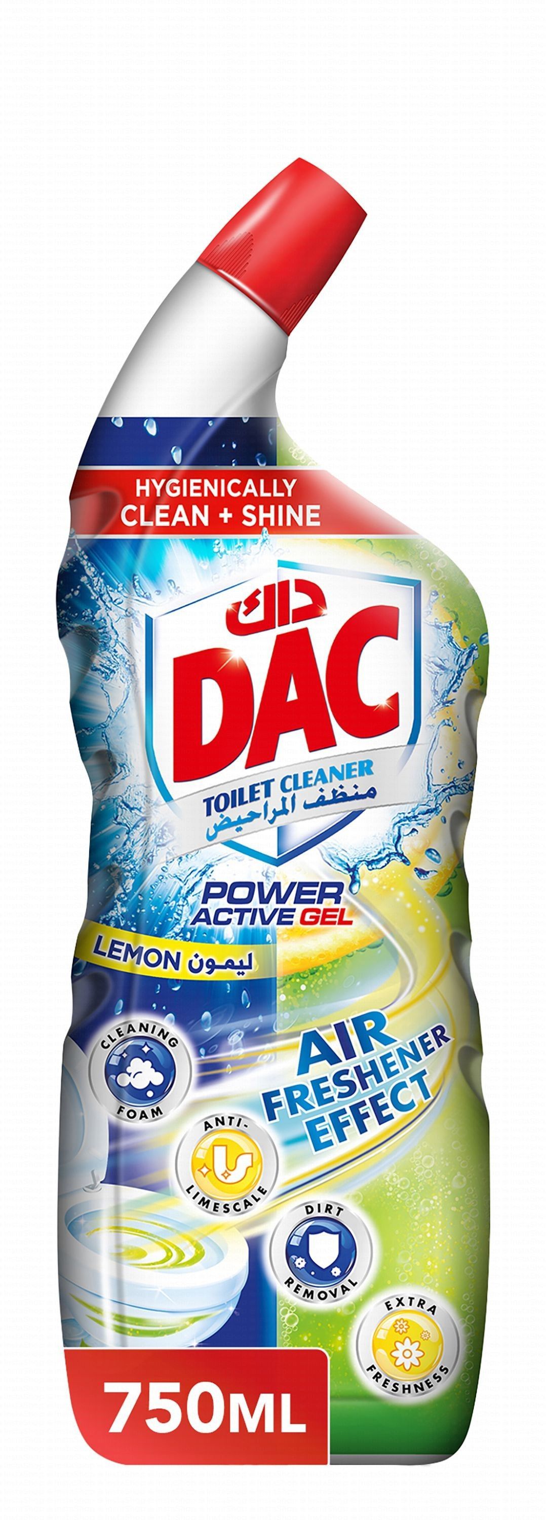 Dac Power Active Toilet Bowl Cleaner Gel - Lemon Scent, 750ml