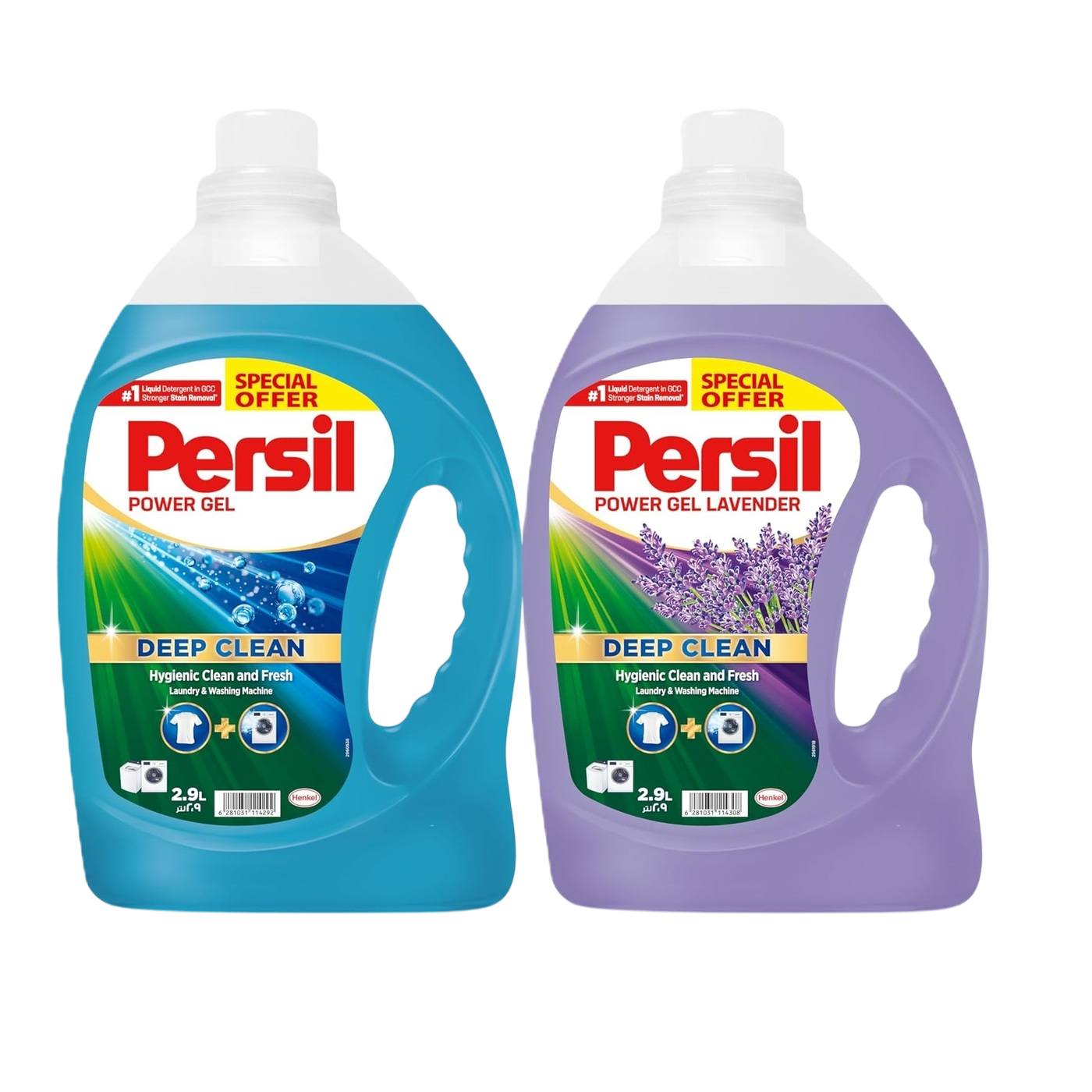 Persil Low Foam Liquid Detergent + Power Gel Lavender, 2x2.9L