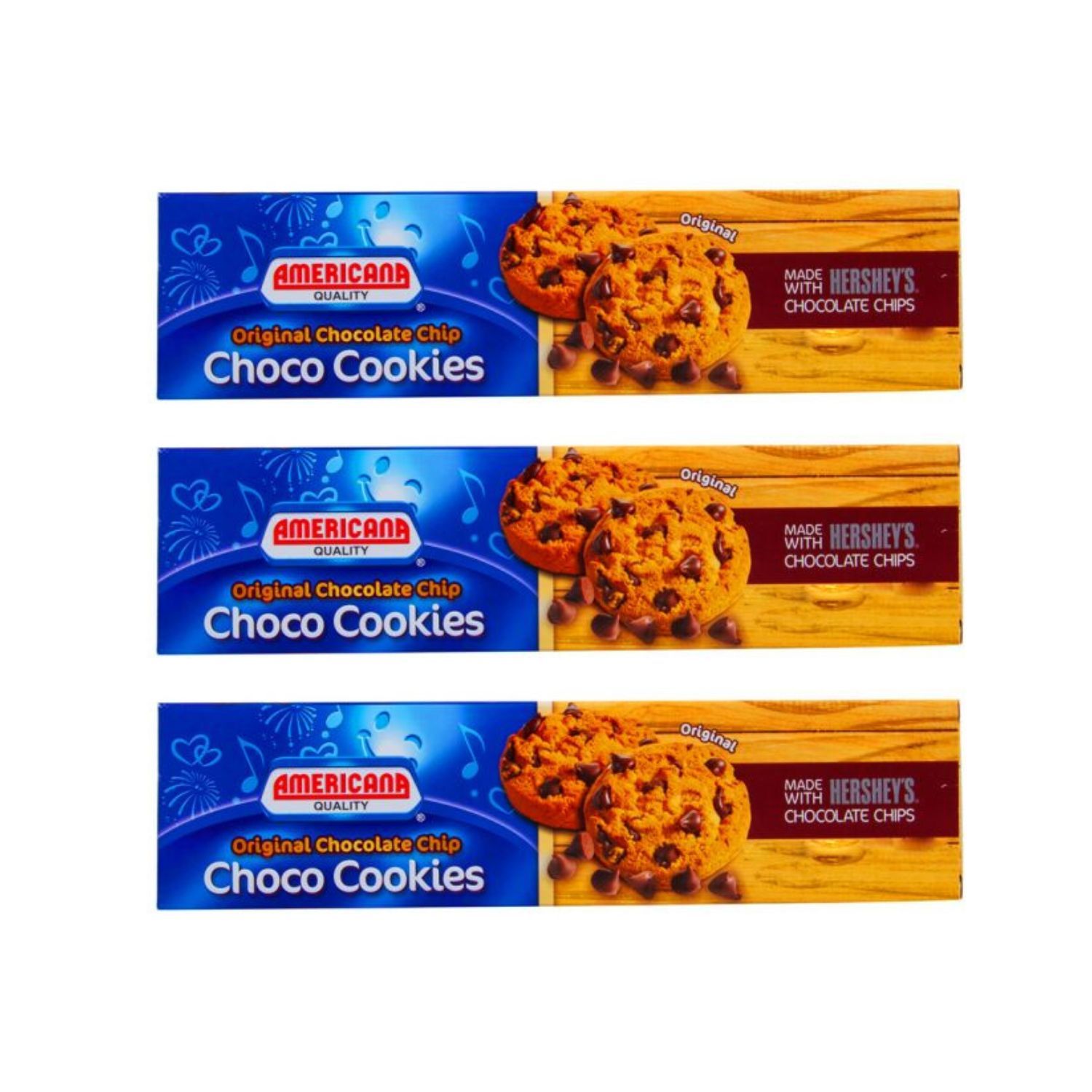 Americana Hersheys Original Choco Chip Cookies, 3x100g