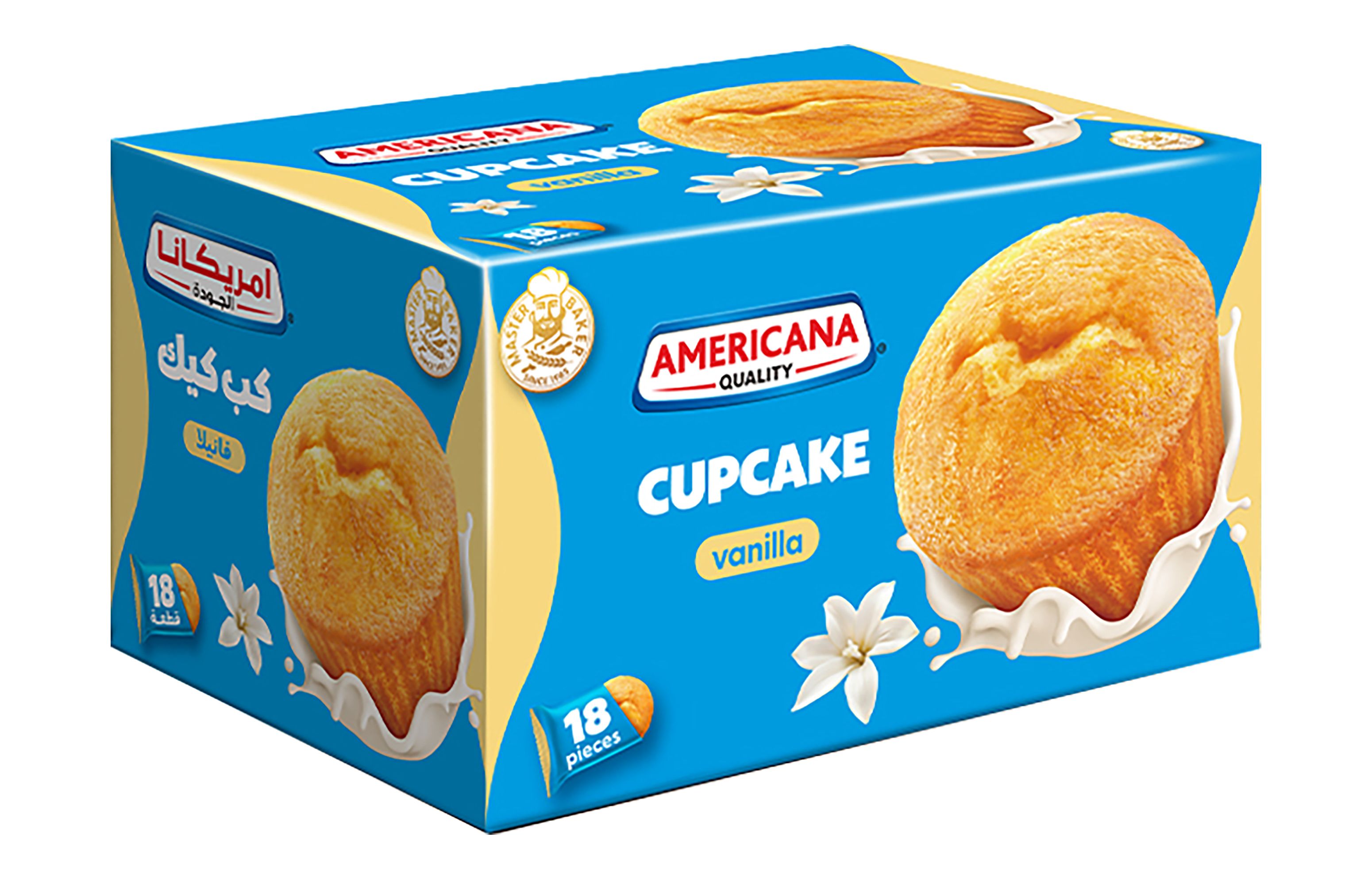 Americana Vanilla Cupcakes, 18x25g