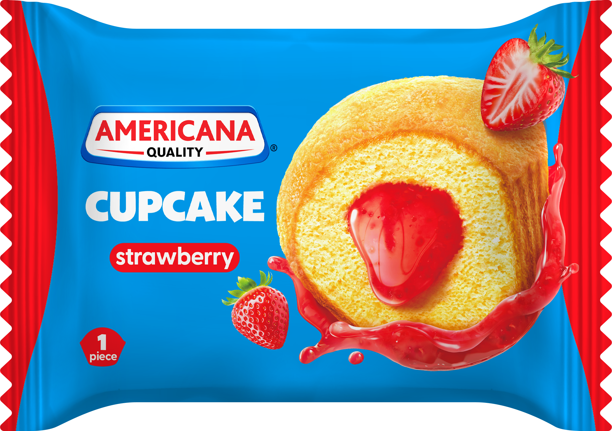 Americana Strawberry Filled  Cupcake, 28g
