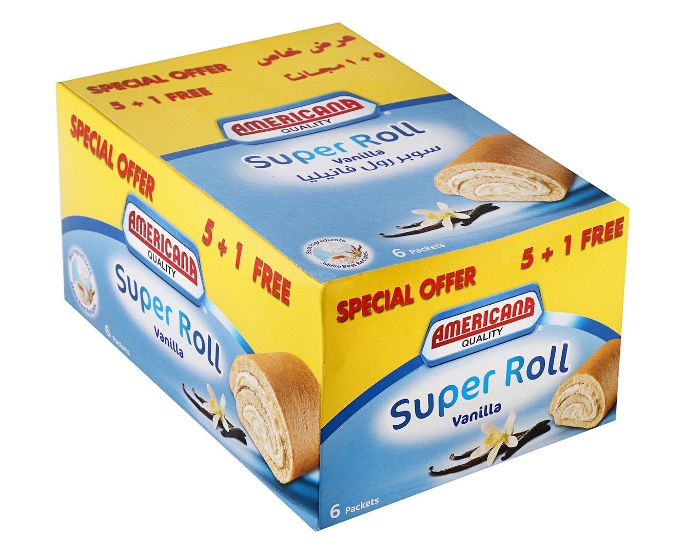 Americana Super Roll Vanilla Cake, 6x50g