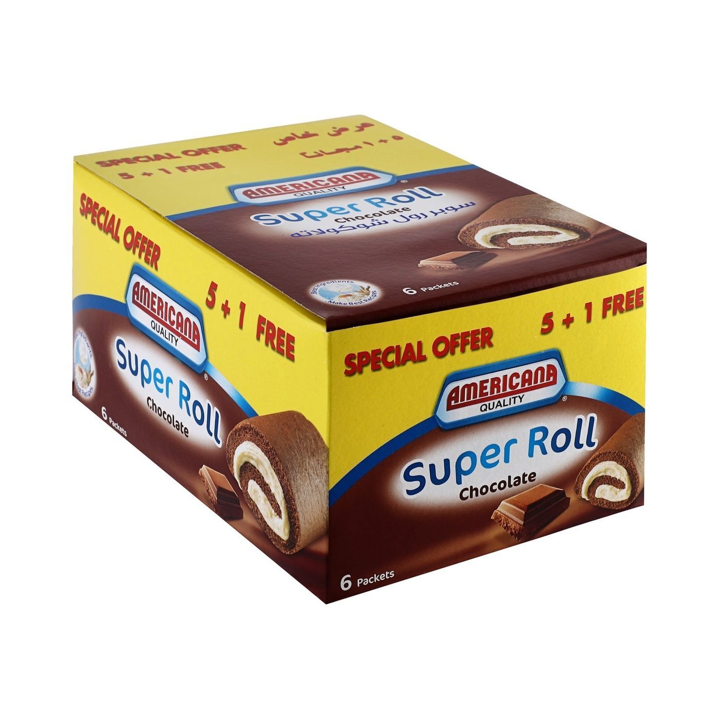 Americana Super Roll Chocolate Cakes, 6x60g