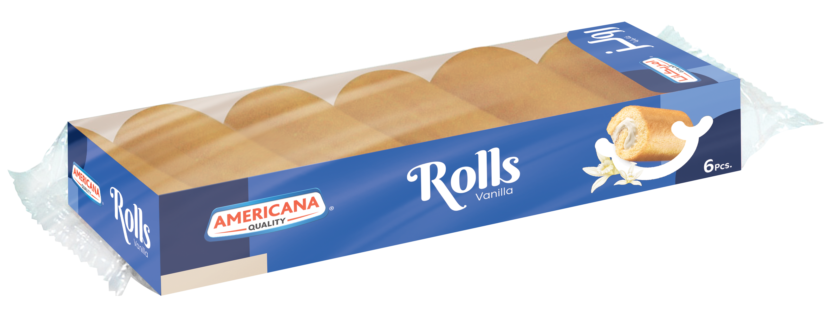 Americana Vanilla Mini Cake Rolls, 6 Pieces, 120g