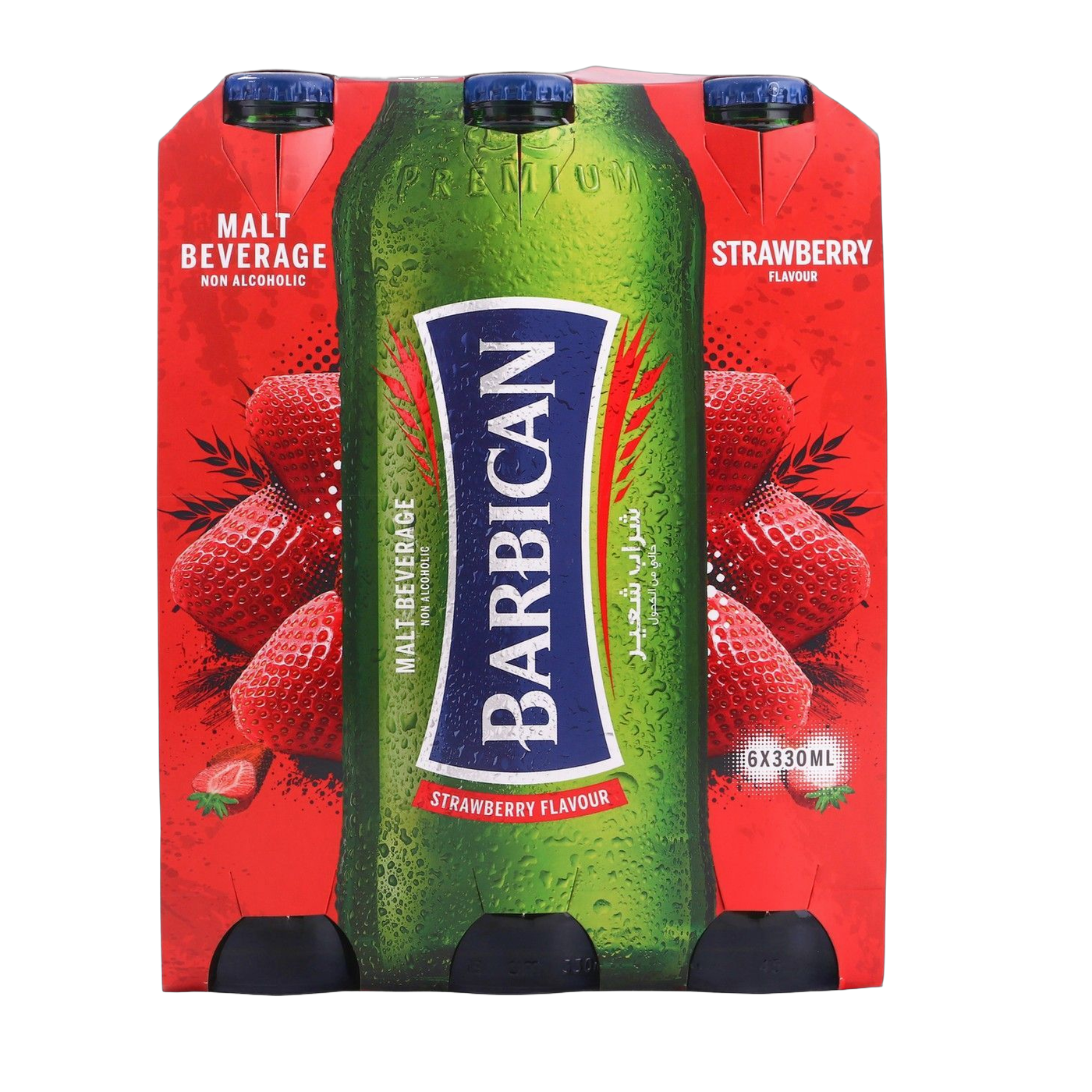 Barbican Strawberry Flavor Non-Alcoholic Malt Beverages, 6x330ml