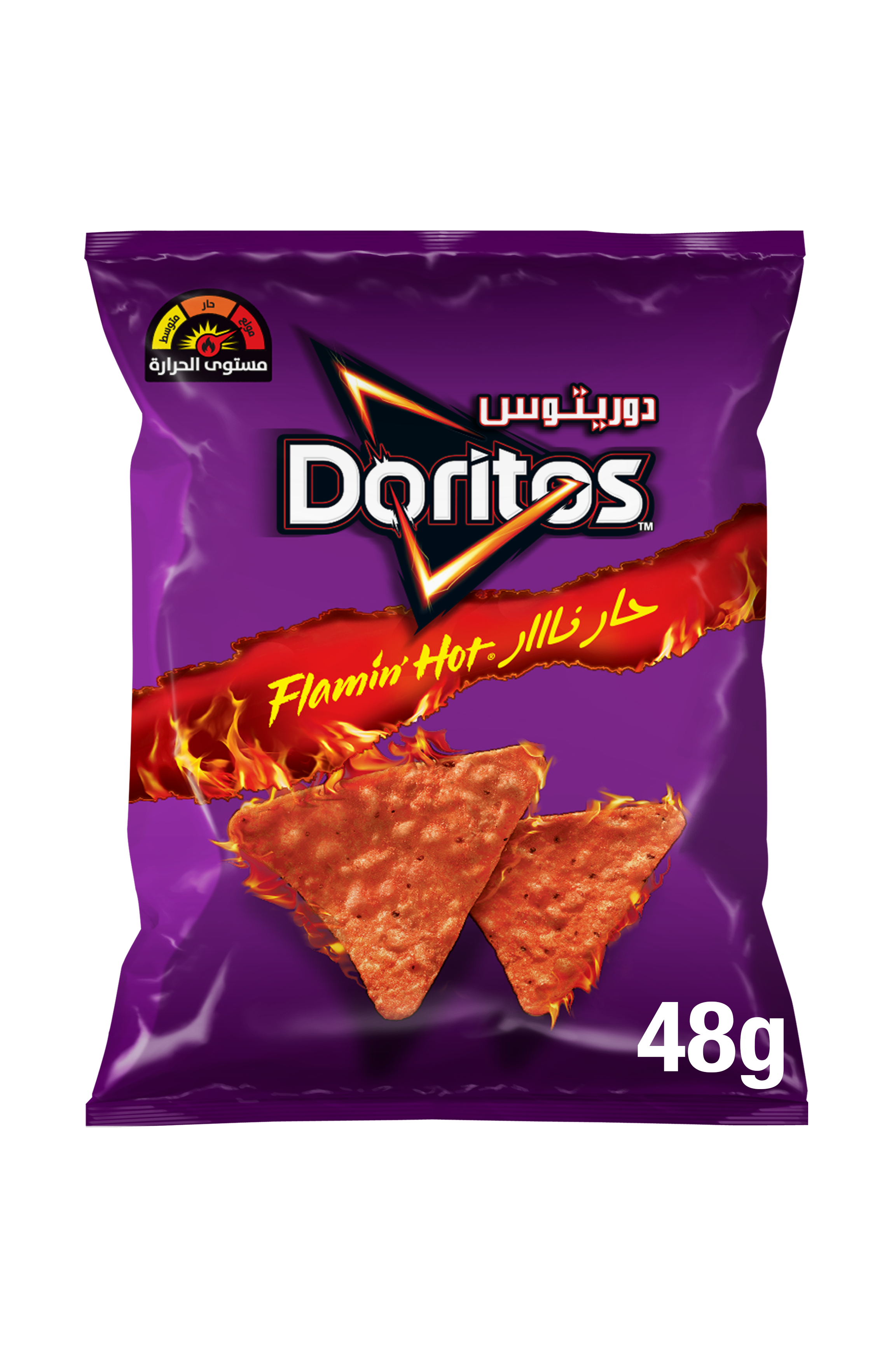 Doritos Flaming Hot Toritilla Chips, 48g